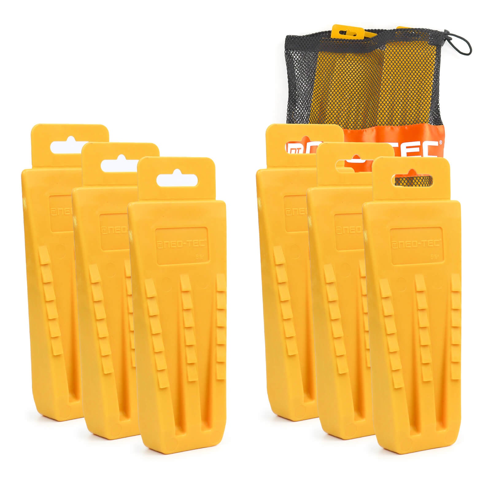 NEO-TEC 6 Pack Tree Felling Wedges with Spikes for Safe Tree Cutting 5.5"