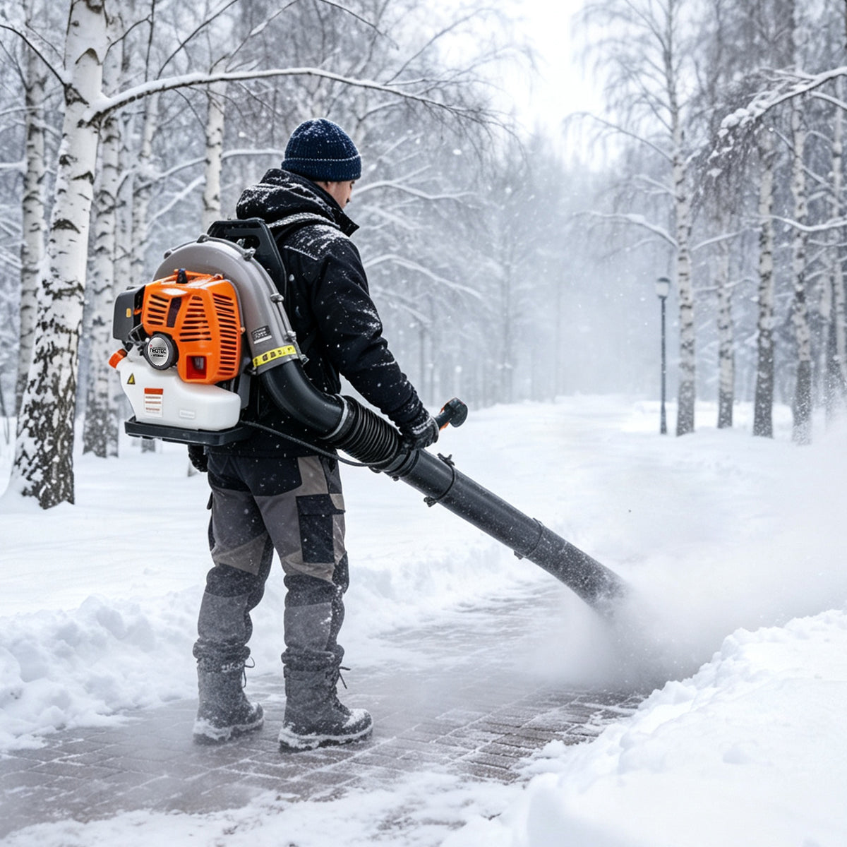Gas Backpack Leaf Blower 79.4cc 2-Stroke, 984CFM 194MPH Anti-Vibration for Wet Leaves, Yard & Snow Cleanup