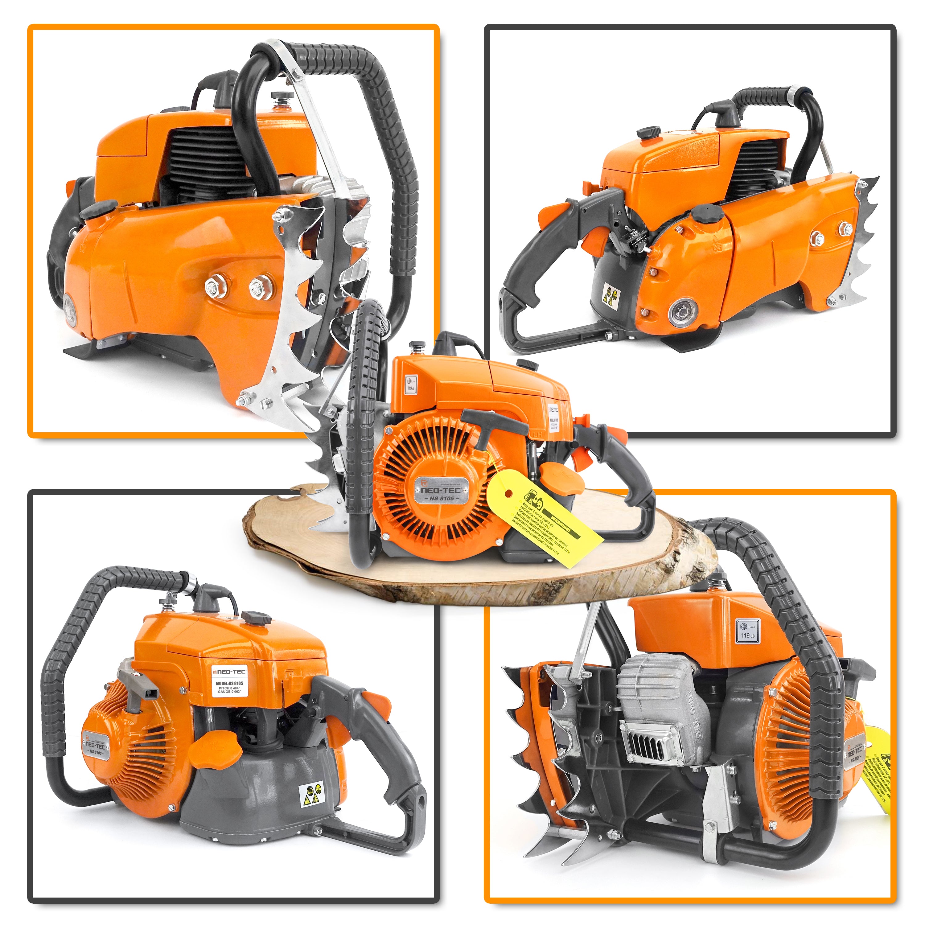 NEOTEC Gas Chainsaw NS8105 professional 105cc chainsaw with 36-inch bar