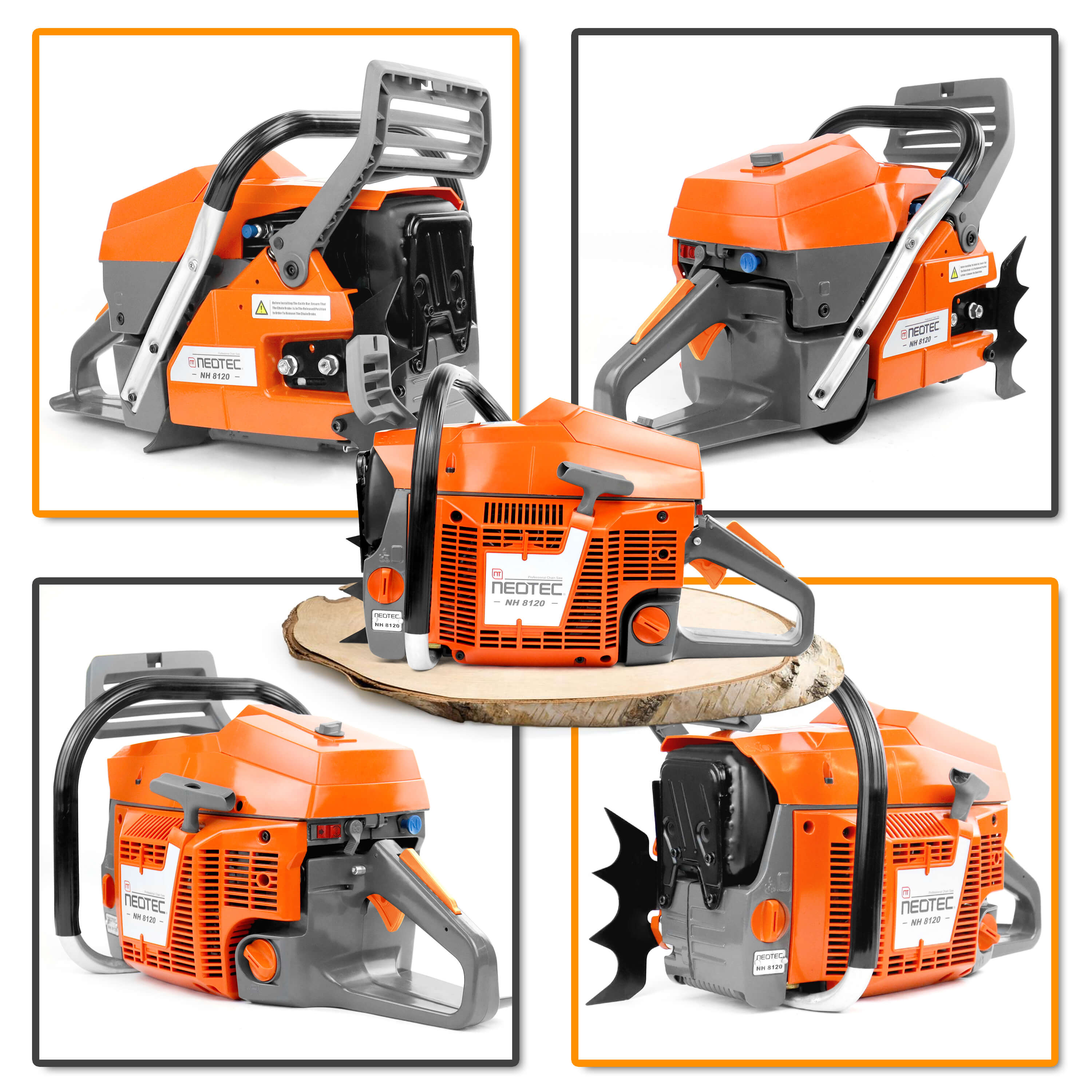 NEOTEC Gas Cainsaw NH8120 120cc chainsaw decibel rating for neighborhoods.