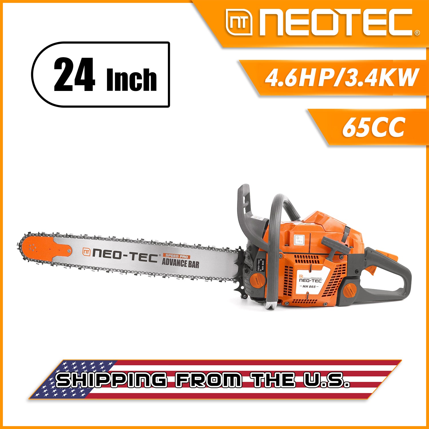 NEOTEC Gas Chainsaw NH865 65cc 24inch