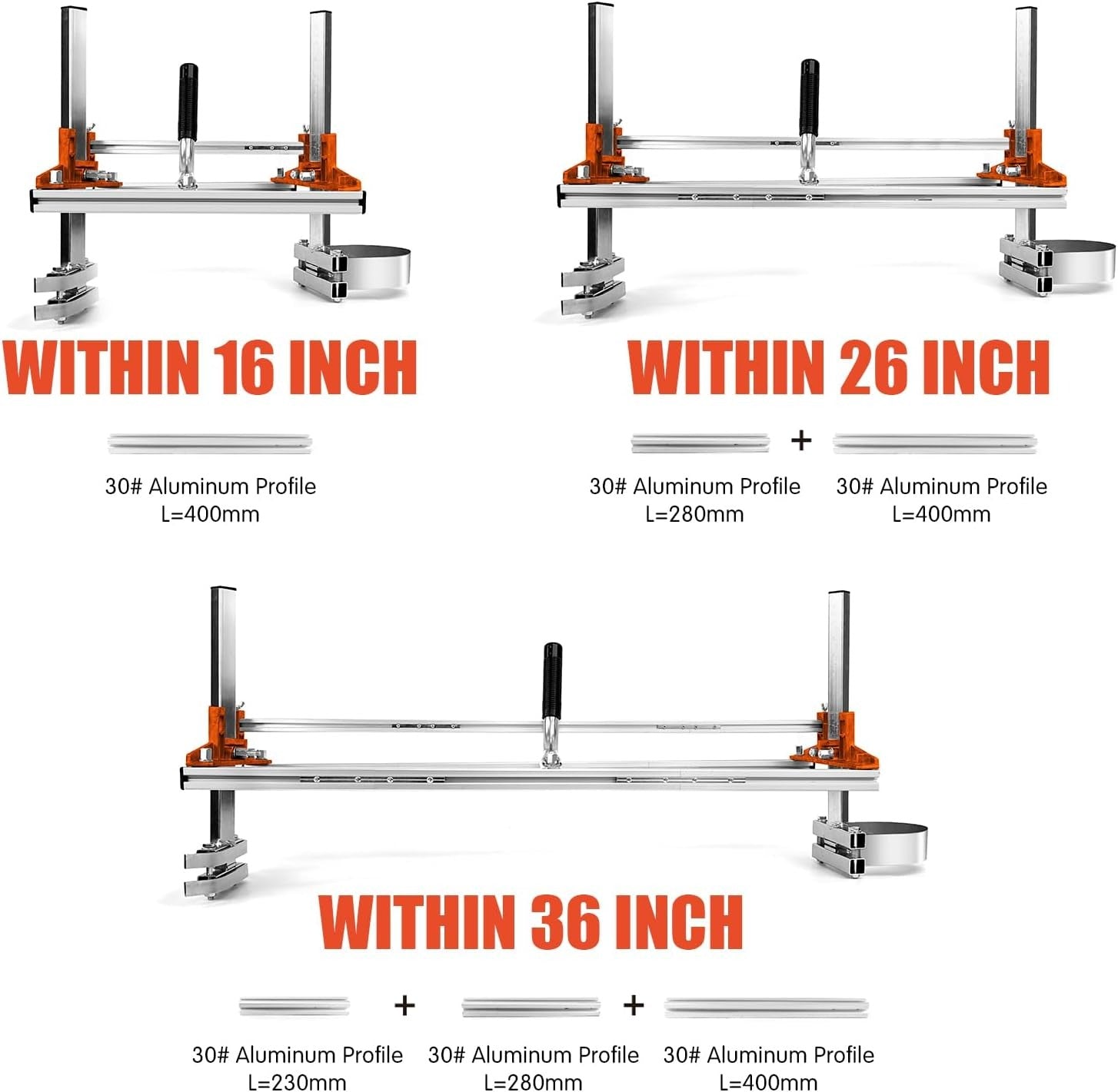 Portable Chainsaw Mill 36 Inches,Planking Milling Lumber For 16" 26” 36" Chainsaw Bar With 4 Pack 8'' Felling Wedges U.S. STOCK
