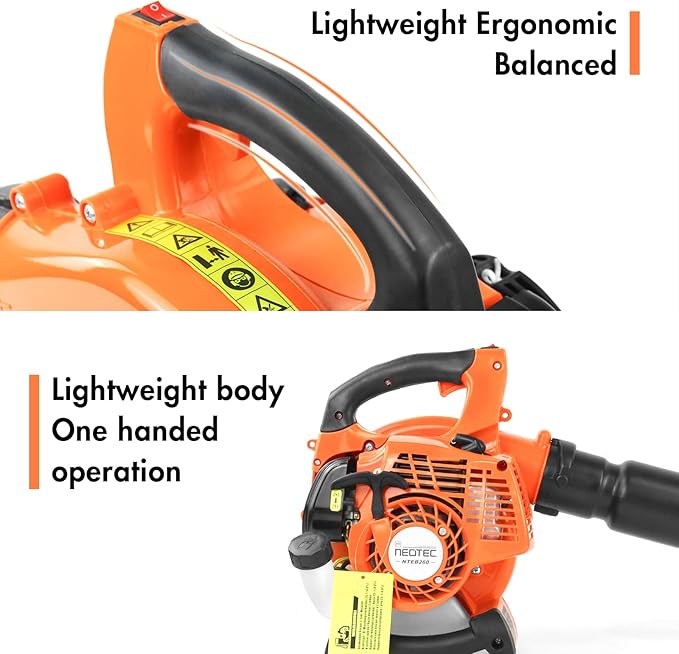 NEO-TEC 25.4CC Gas Handheld Leaf Blower 150 MPH 360 CFM 2-Stroke Portable Yard Cleaner for Patio & Lawn Care NTEB260