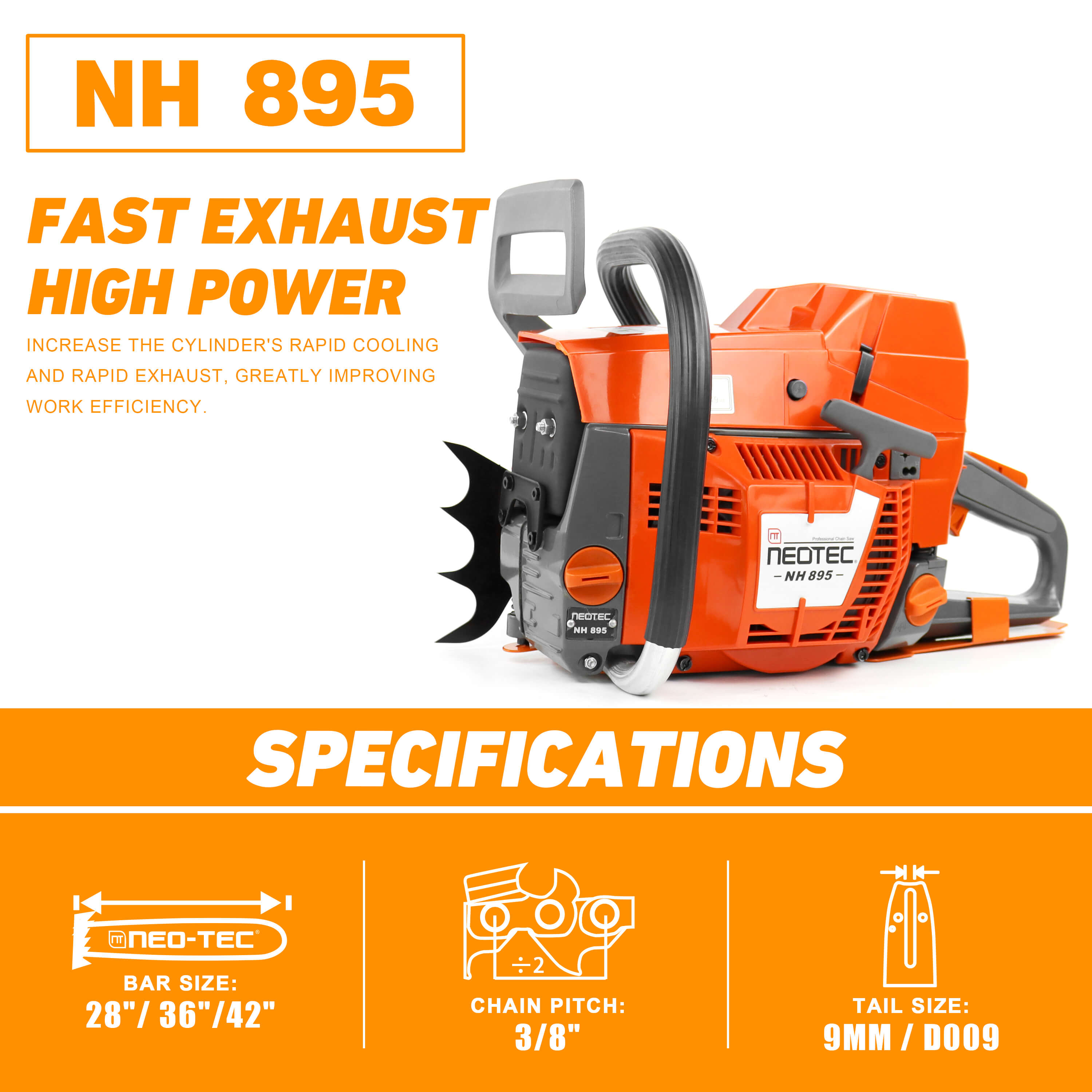 NEOTEC Gas Chainsaw NH895 Neotec 92cc chainsaw vs Stihl MS660