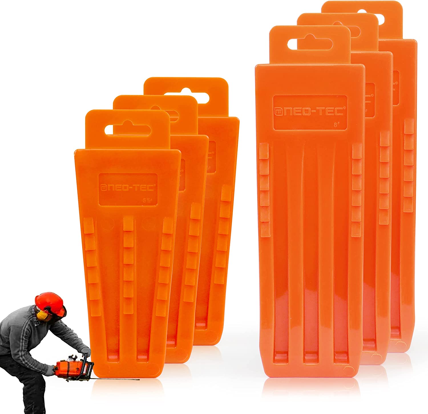 NEO-TEC 6 Pack Tree Felling Wedges, Chainsaw Wedges, 5.5"+8" Tree Cutting Equipment