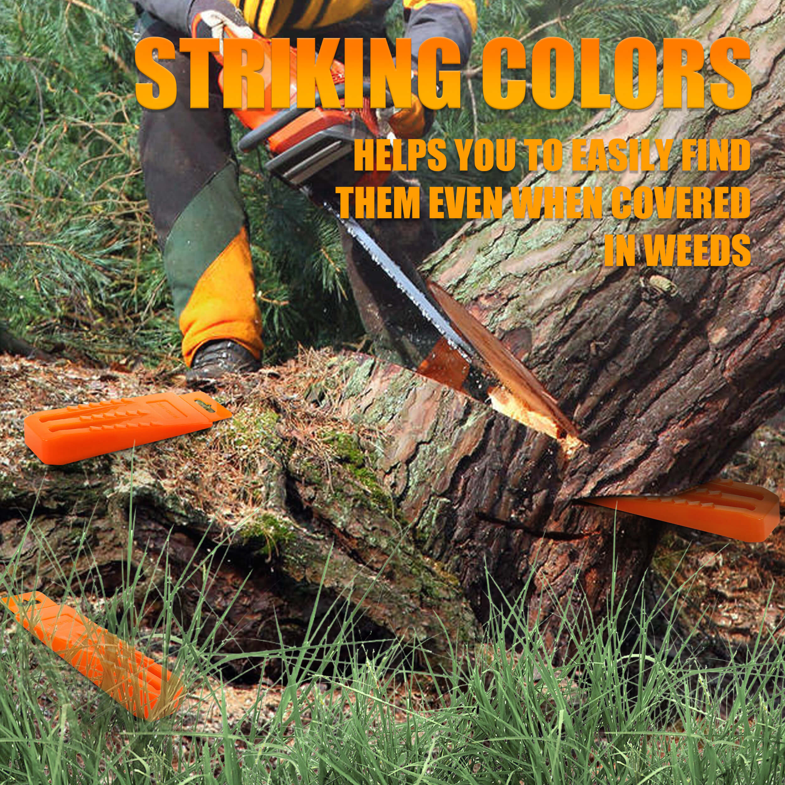 NEO-TEC 6 Pack Tree Felling Wedges with Spikes for Safe Tree Cutting 5.5"+8"+10"