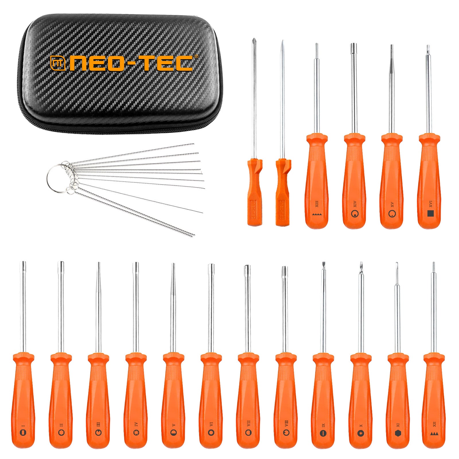 NEO-TEC Carburetor Adjustment Tool Kit 18-Piece STIHL/Husqvarna Compatible 2-Cycle Engine Carb Tool for Chainsaw Trimmer Blower
