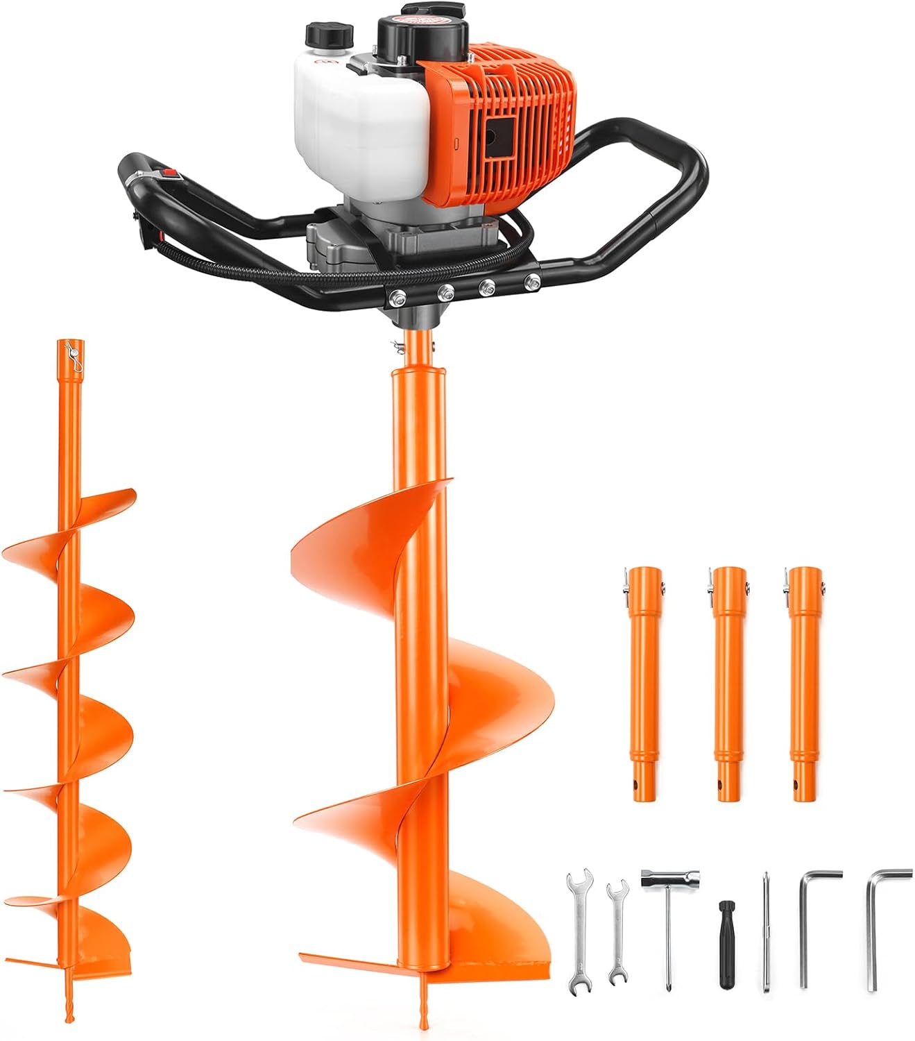 ET520 63cc 2-Stroke Gas Powered Earth Auger Petrol Drill Borer for Garden & Lawn