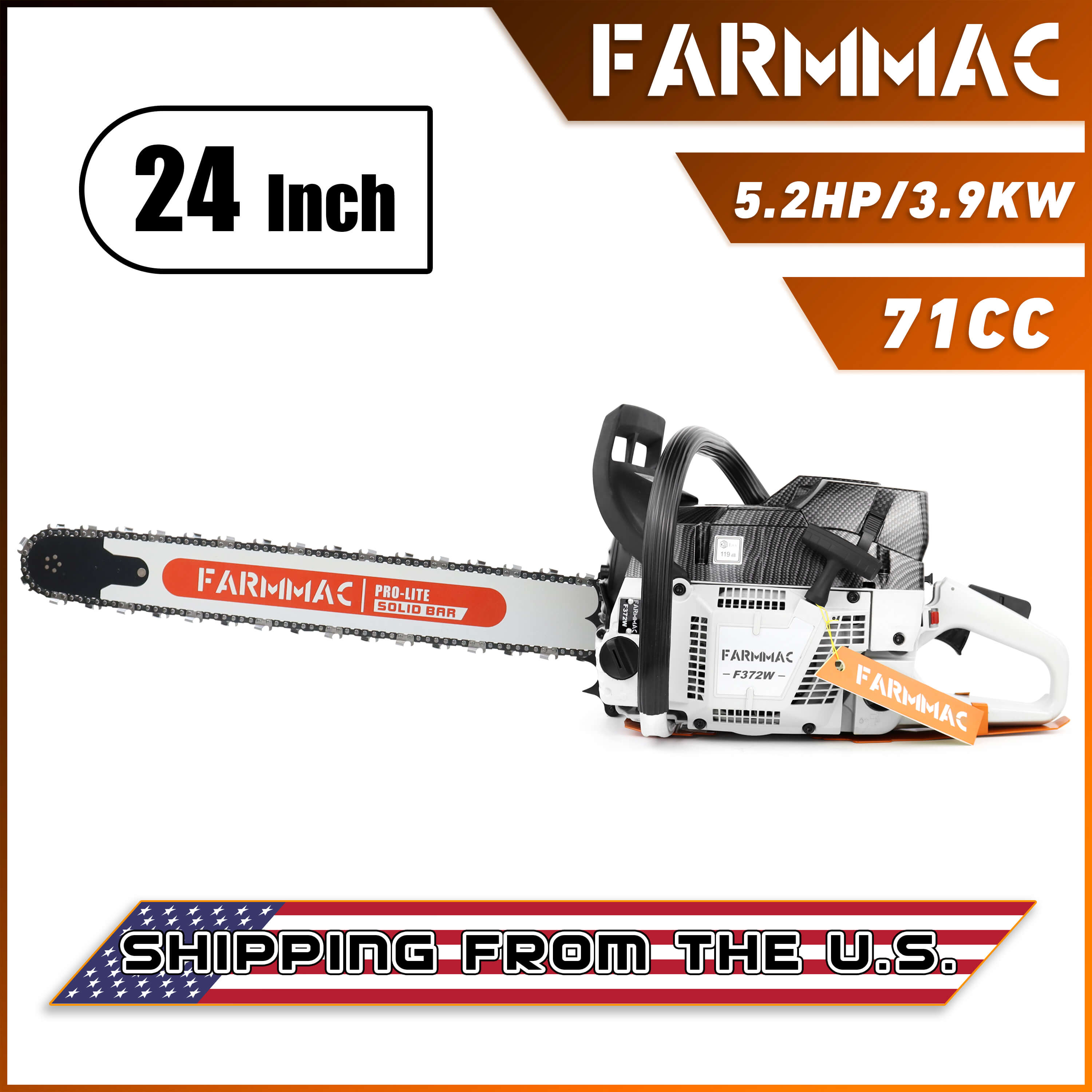 FARMMAC Gas Chainsaw F372W 71cc 24inch
