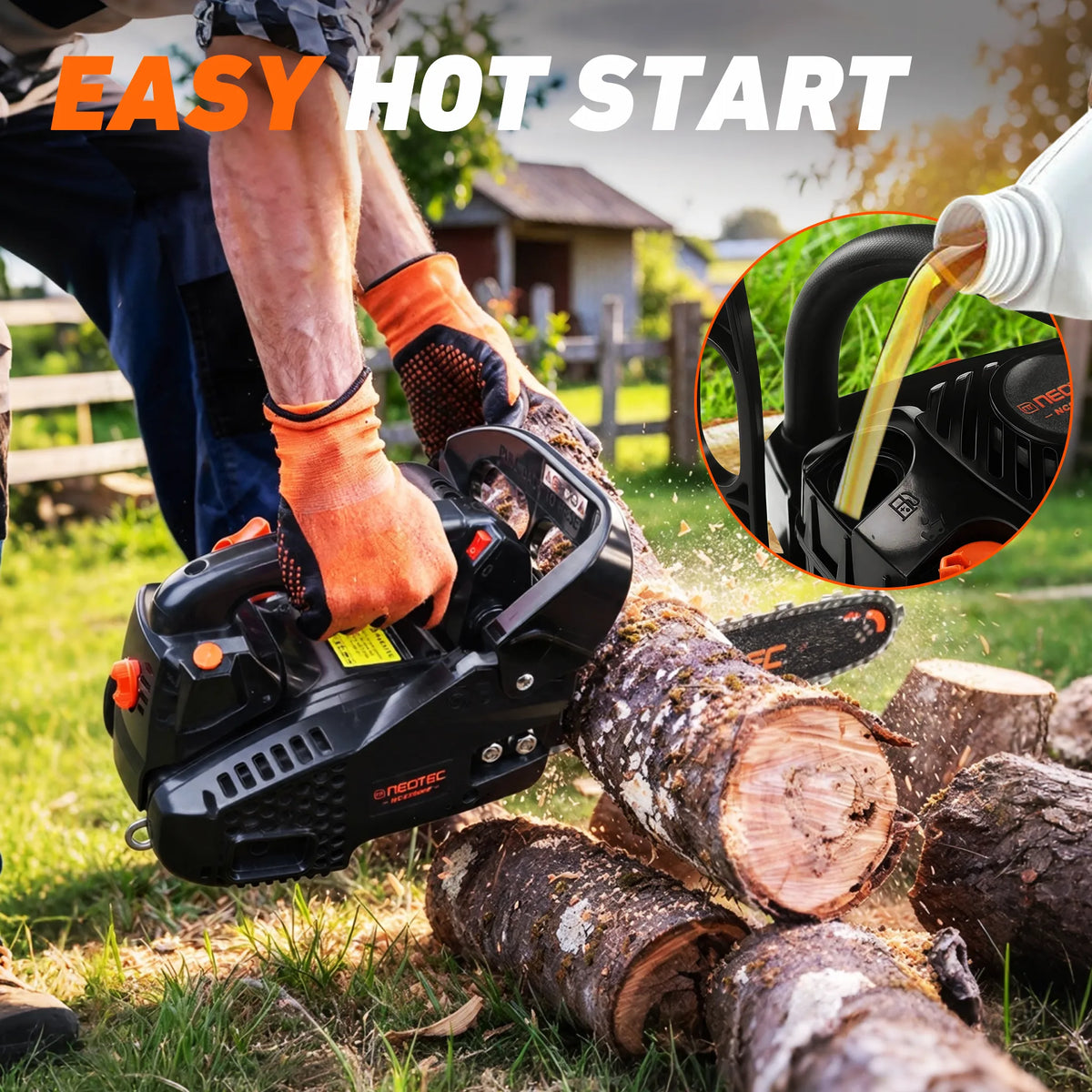 Neo-tec NCS2500E 12in 25cc 25.4cc Top Handle Gas Chainsaw