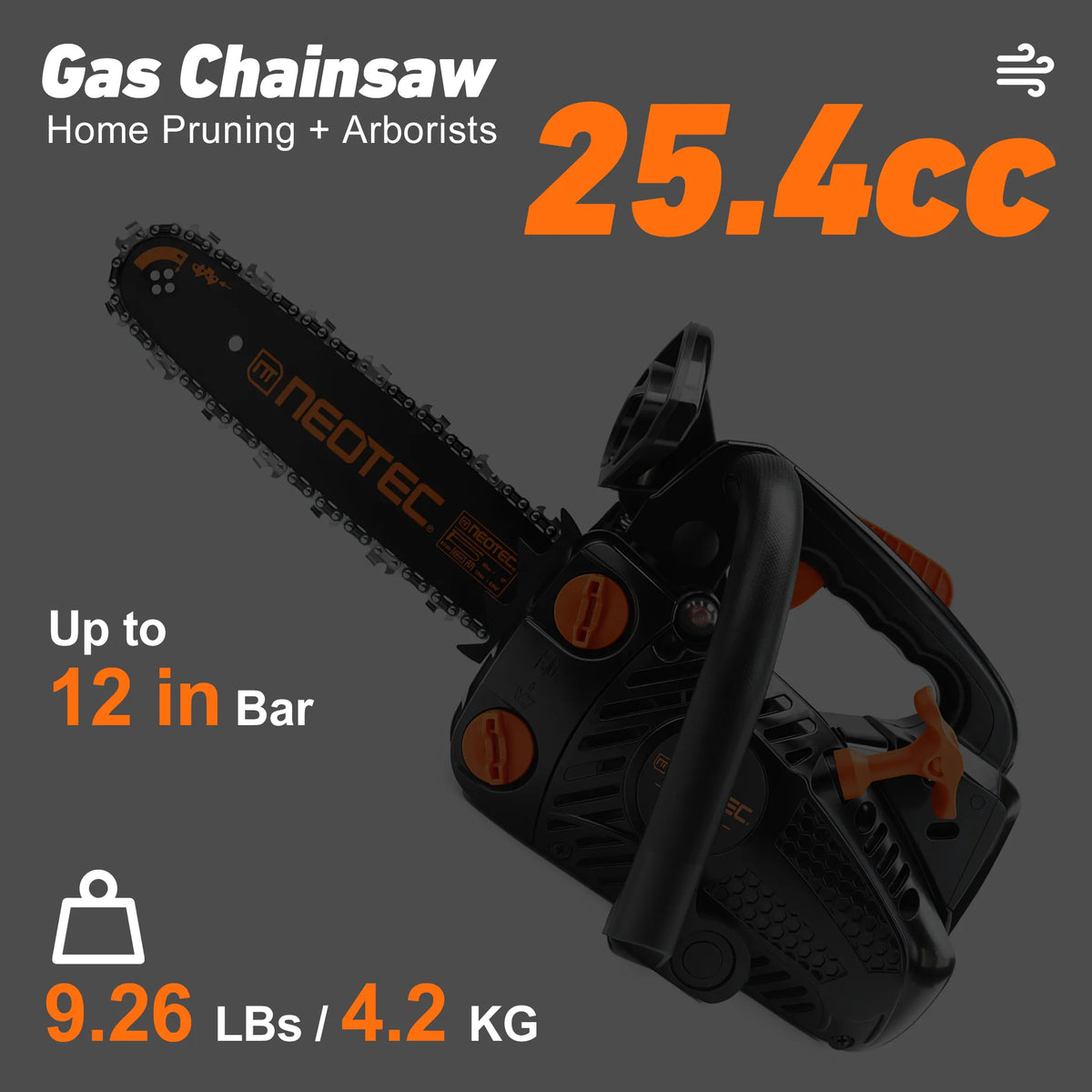 Neo-tec NCS2500E 12in 25cc 25.4cc Top Handle Gas Chainsaw