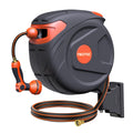 NEOTEC Retractable Garden Hose Reel 65ft 5/8 Inch, Wall Mount 180° Swivel with 9 Pattern Nozzle G30A5820