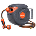 NEO-TEC 33ft 1/2 Inch Retractable Garden Hose Reel Wall Mount 9 Pattern Nozzle G101210