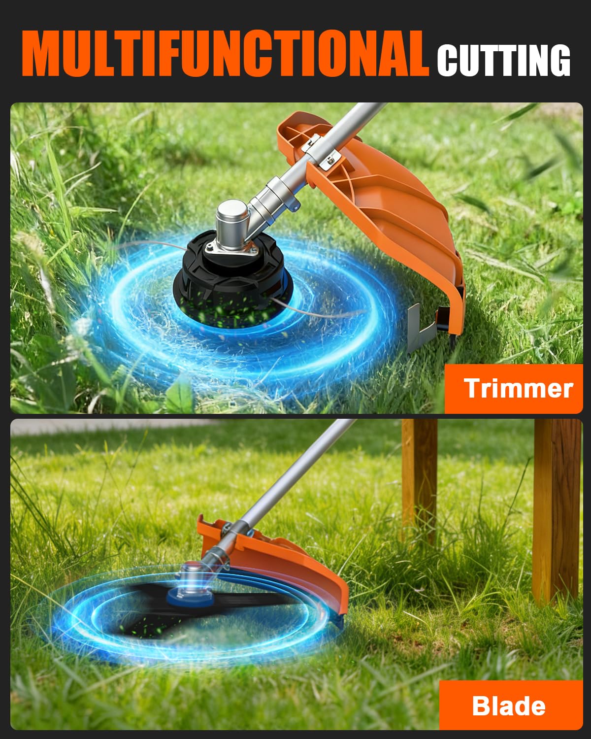 NEO-TEC Gas-Weed-Wacker, 52CC Weed Eater Gas Powered, 2-Cycle Gas String Trimmers for Weeds and Grass BC520-2NT