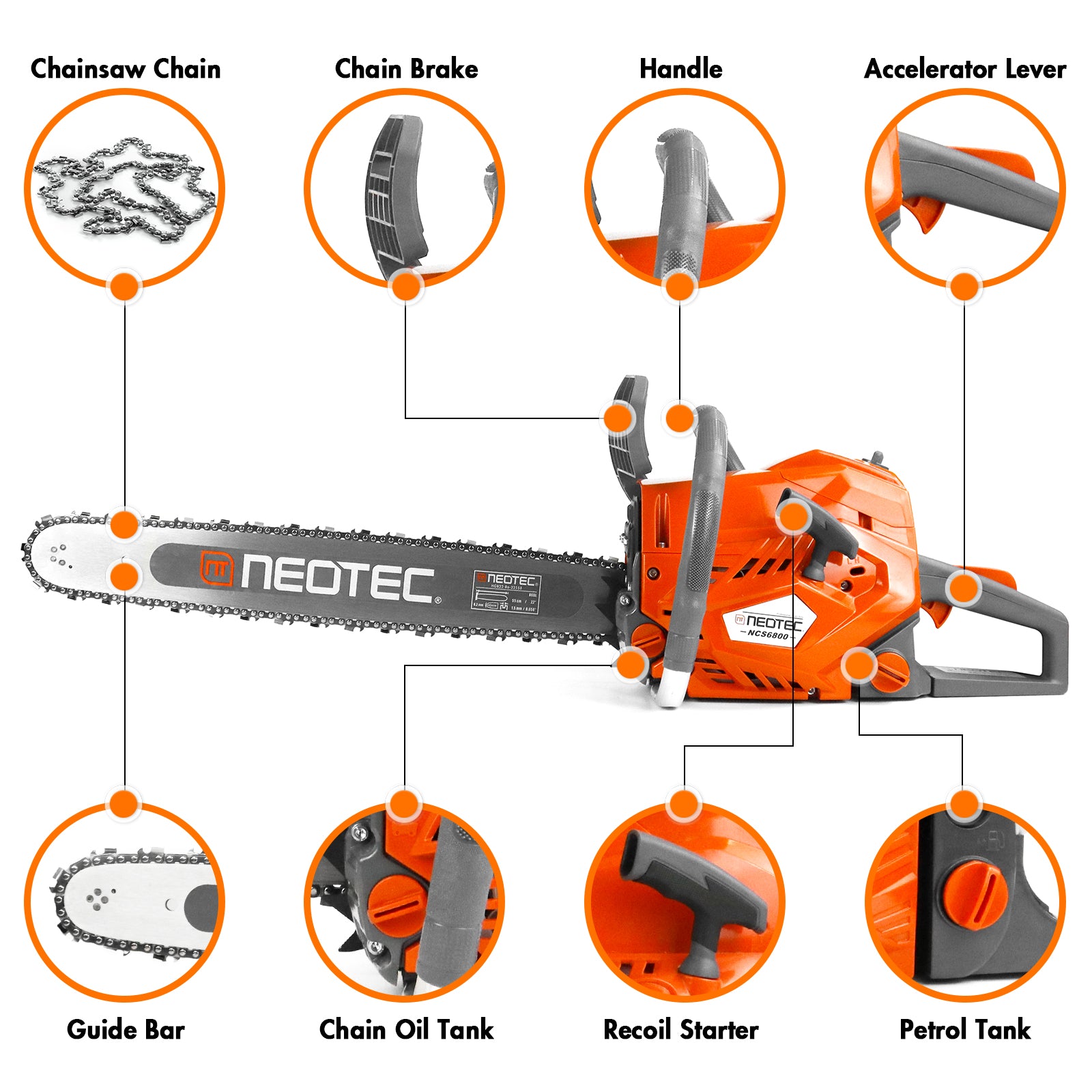 NEO-TEC Gas Chainsaw NCS6800 milling chainsaw oiler system maintenance
