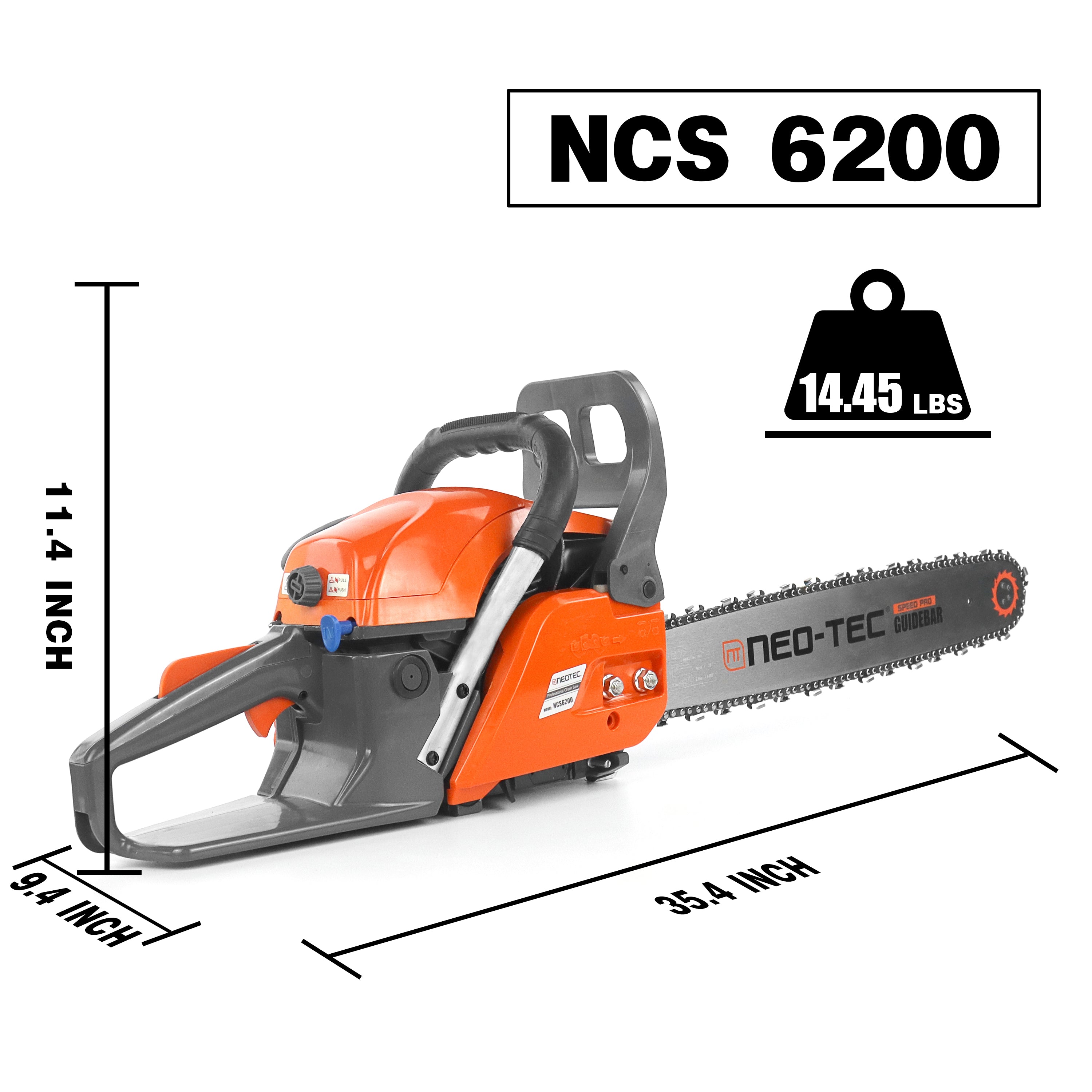 Neo-tec NCS6200 20 Inch Chainsaw 62 60CC Power Chinese Chainsaw Gas - NEOTEC CHAINSAW