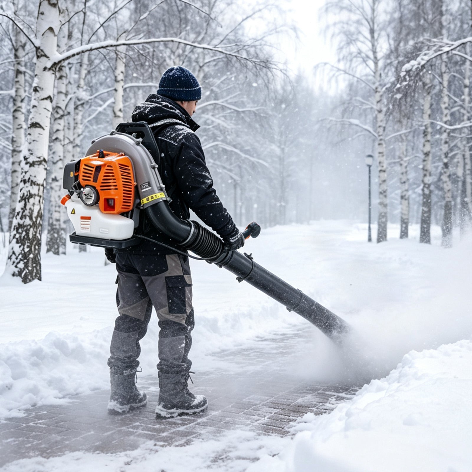 Gas Backpack Leaf Blower 79.4cc 2-Stroke, 984CFM 194MPH Anti-Vibration for Wet Leaves, Yard & Snow Cleanup