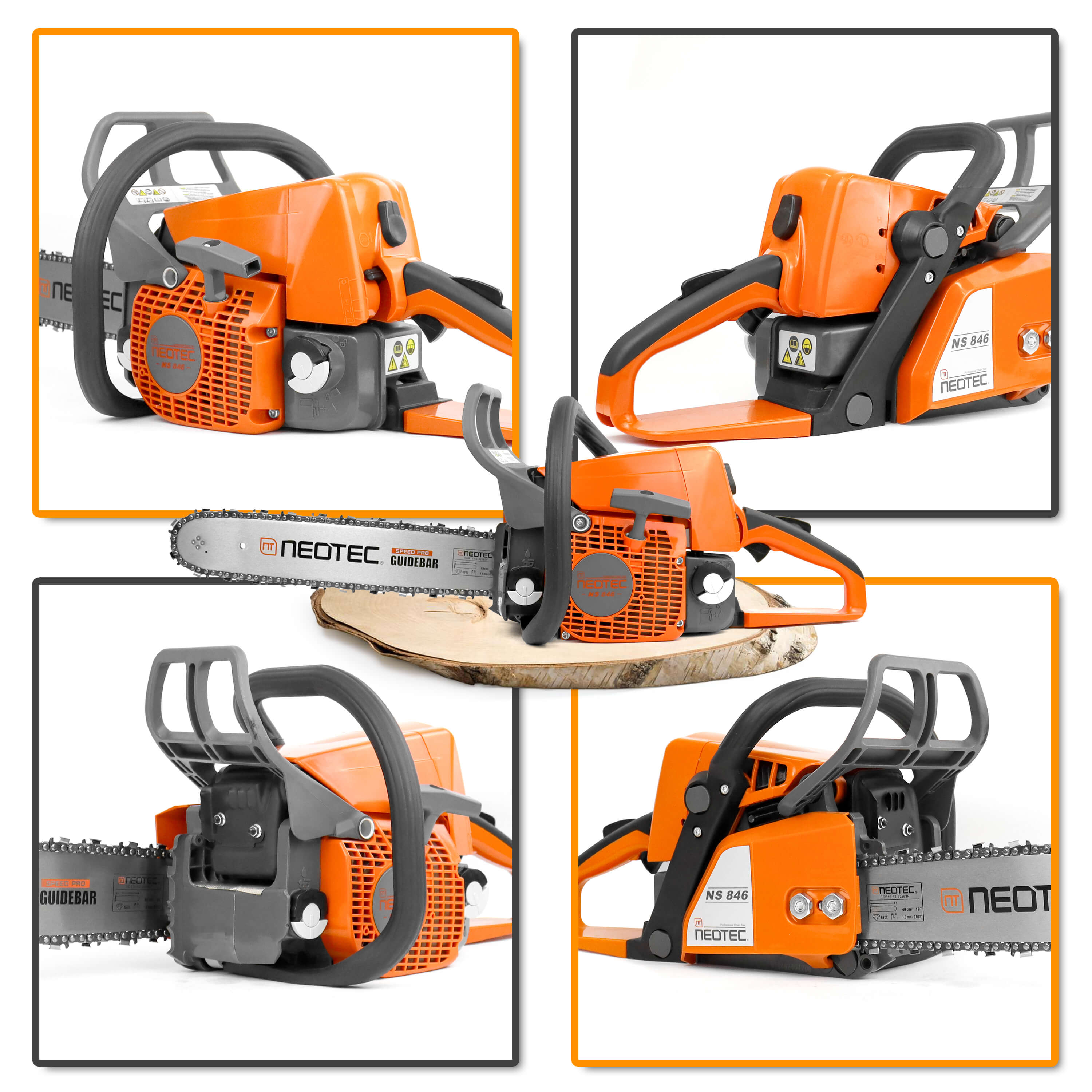 NEOTEC Gas Chainsaw NS846 heavy-duty 45.4cc chainsaw for storm cleanup
