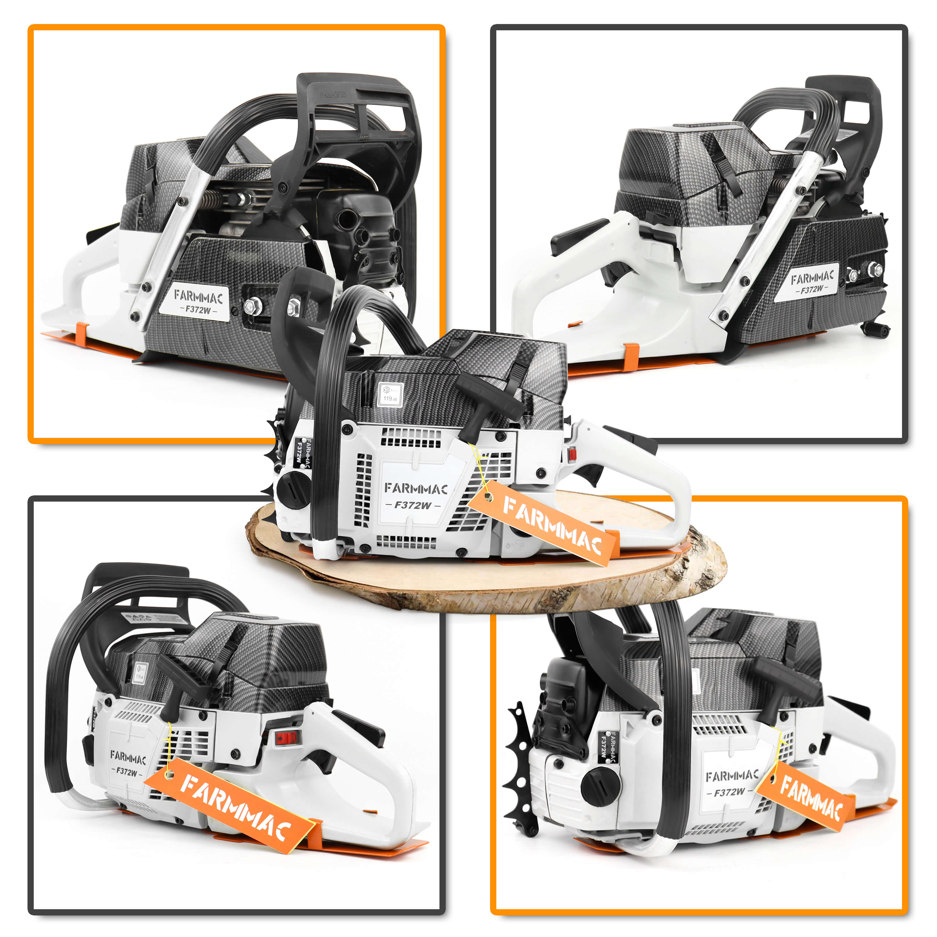 Final Price $264] FARMMAC F372W Gas Chain Saw 71 70cc 24 20 inch Bar