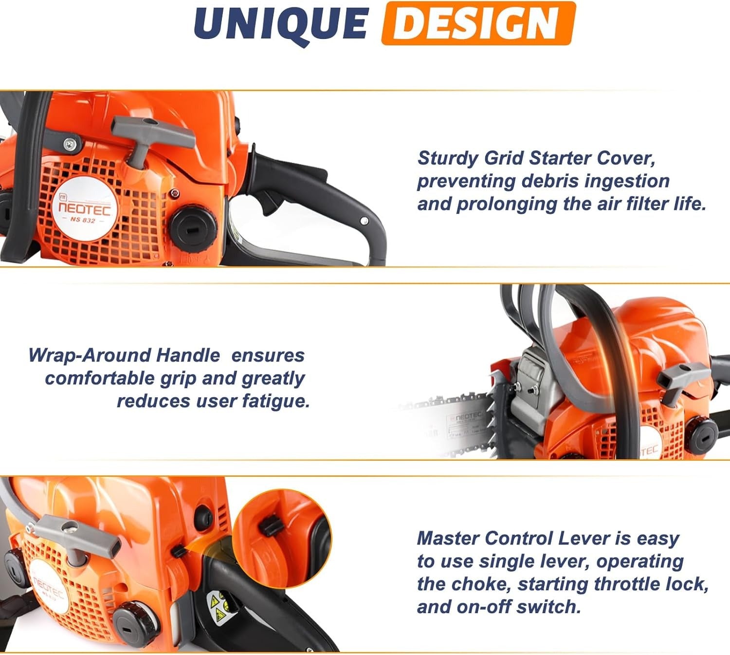 NEOTEC Gas Chainsaw NS832 used 31.8cc gas chainsaw for sale near me