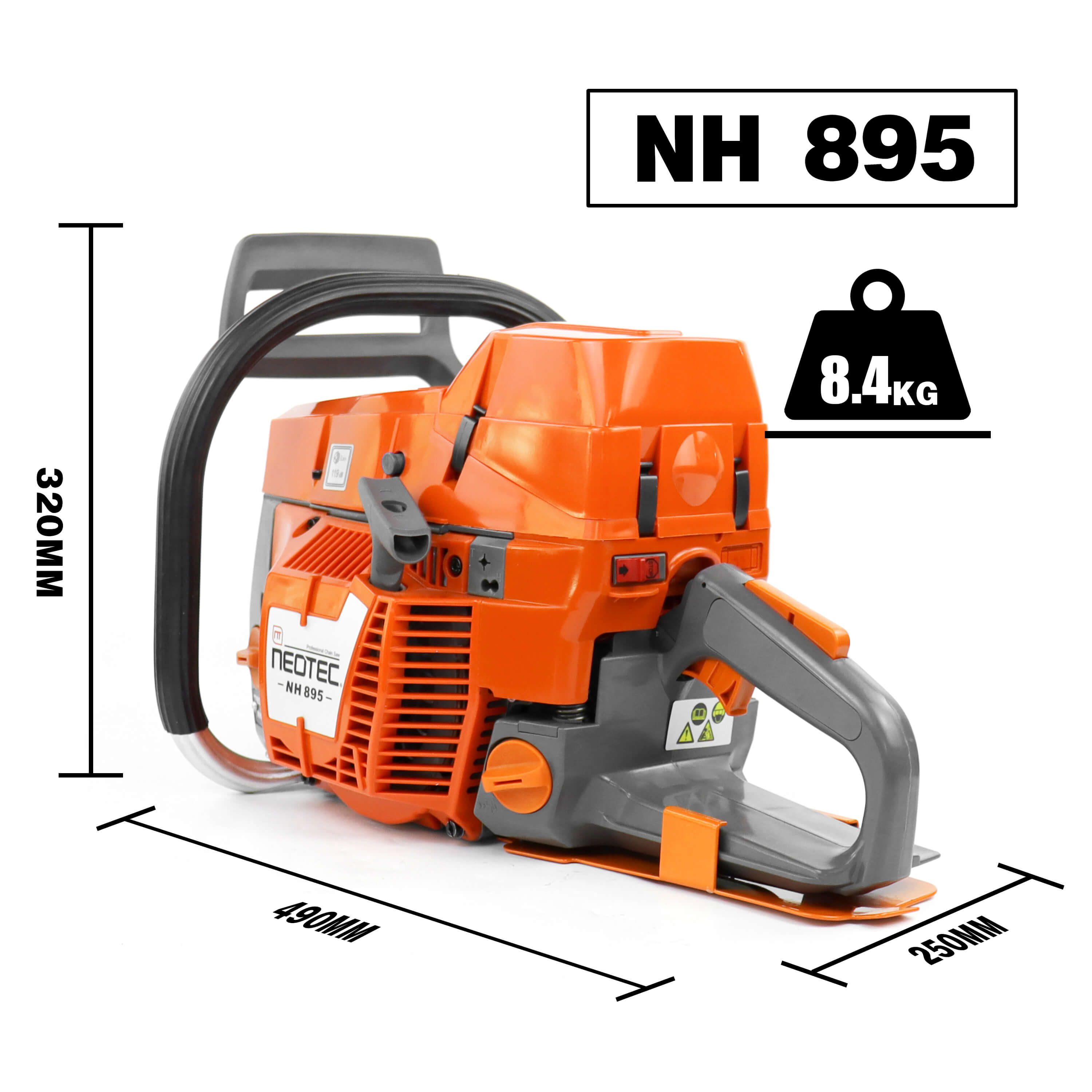 NEOTEC Gas Chainsaw NH895 heavy-duty 94cc chainsaw for storm cleanup