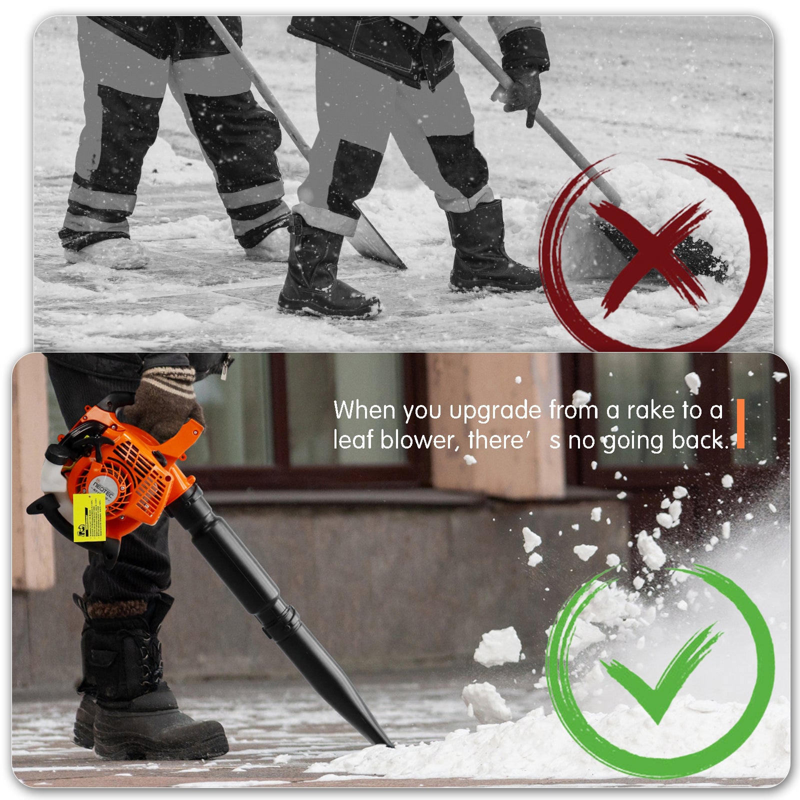 NEO-TEC 25.4CC Gas Handheld Leaf Blower 150 MPH 360 CFM 2-Stroke Portable Yard Cleaner for Patio & Lawn Care NTEB260