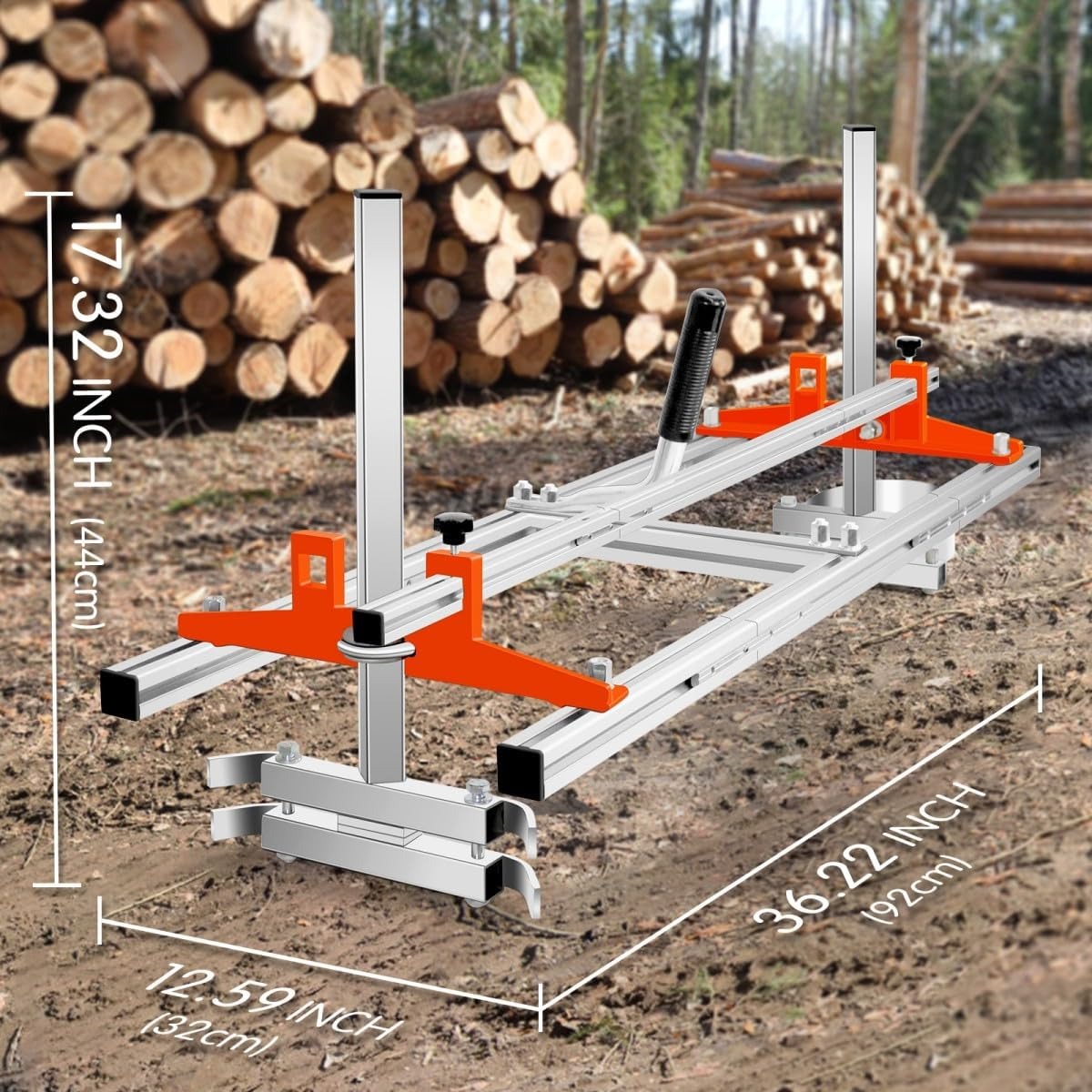 Portable Chainsaw Mill 36 Inches,Planking Milling Lumber For 16" 26” 36" Chainsaw Bar With 4 Pack 8'' Felling Wedges U.S. STOCK