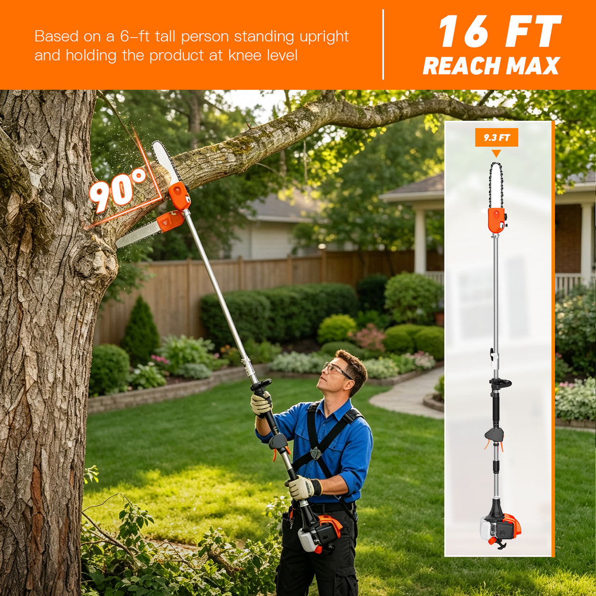 NEOTEC 26cc 4 in 1 String Trimmer/Edger, Pole Saw, Hedge Trimmer and Brush Cutter Blade BC260E-JS