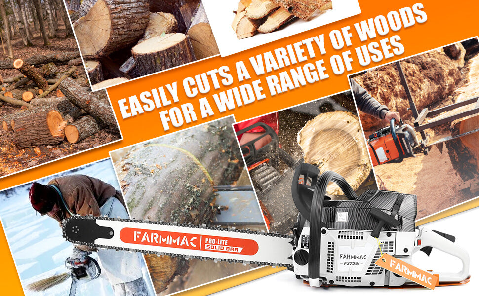 FARMMAC Gas Chainsaw F372W best farm chainsaw for cutting fence posts