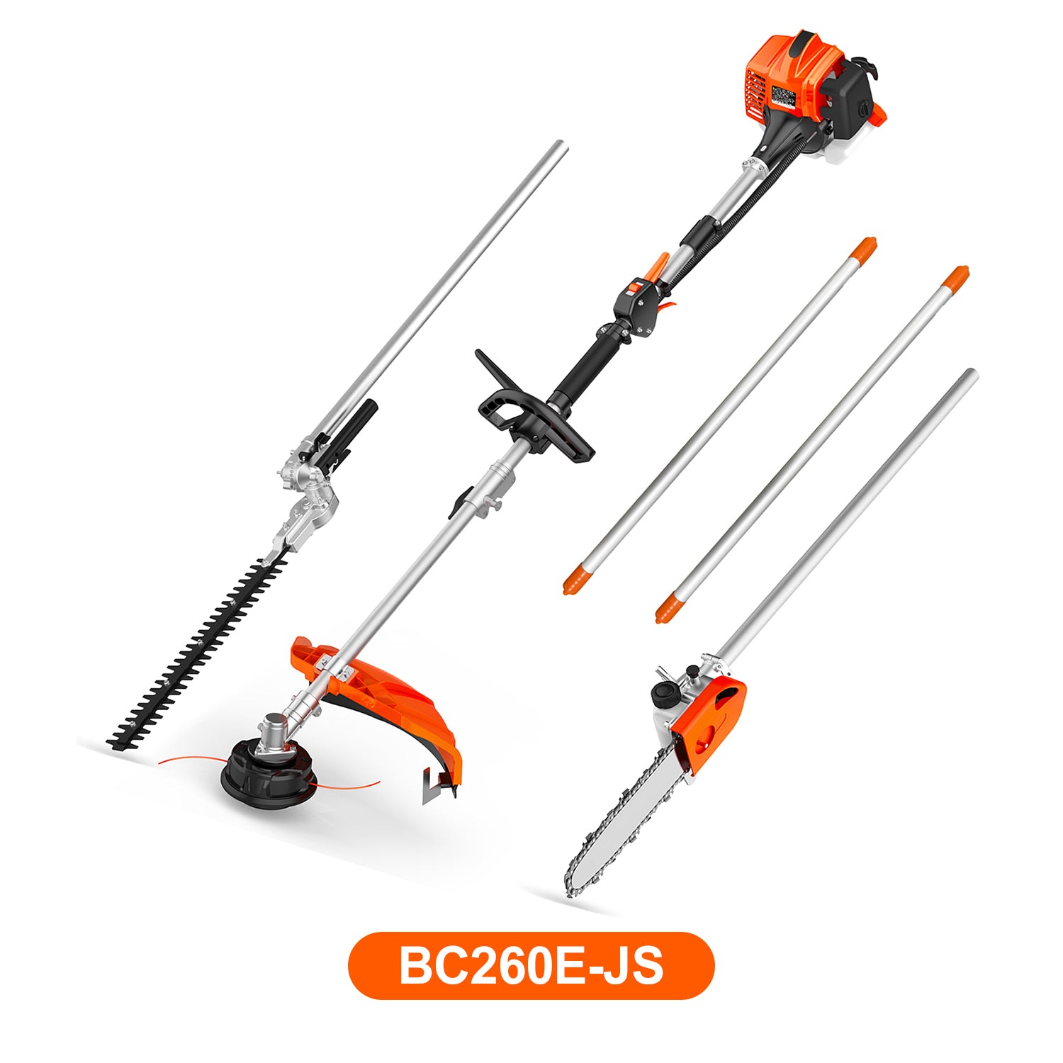 NEOTEC 26cc 4 in 1 String Trimmer/Edger, Pole Saw, Hedge Trimmer and Brush Cutter Blade