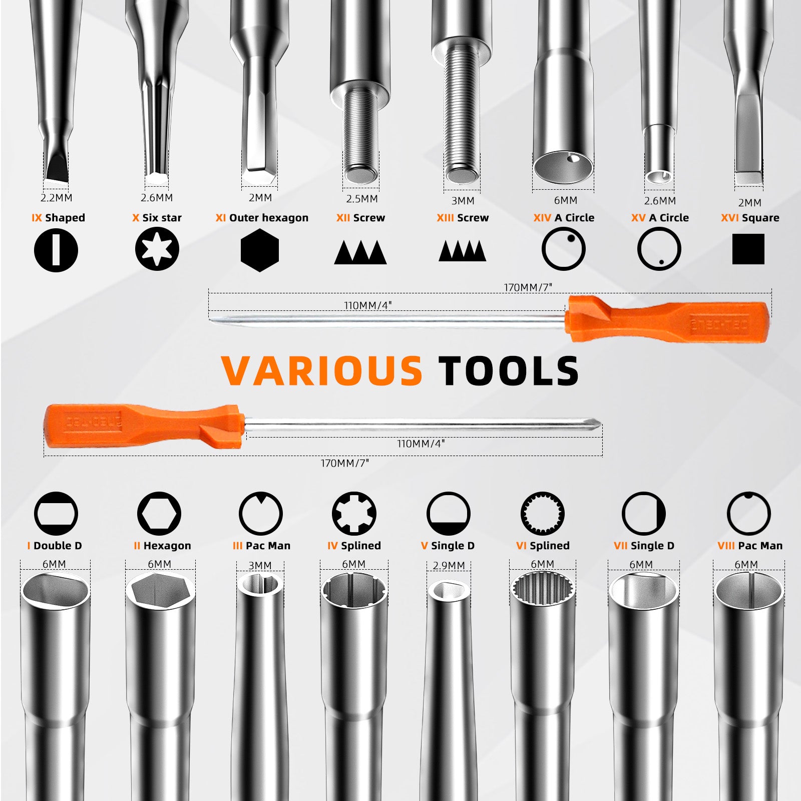 NEO-TEC Carburetor Adjustment Tool Kit 18-Piece STIHL/Husqvarna Compatible 2-Cycle Engine Carb Tool for Chainsaw Trimmer Blower