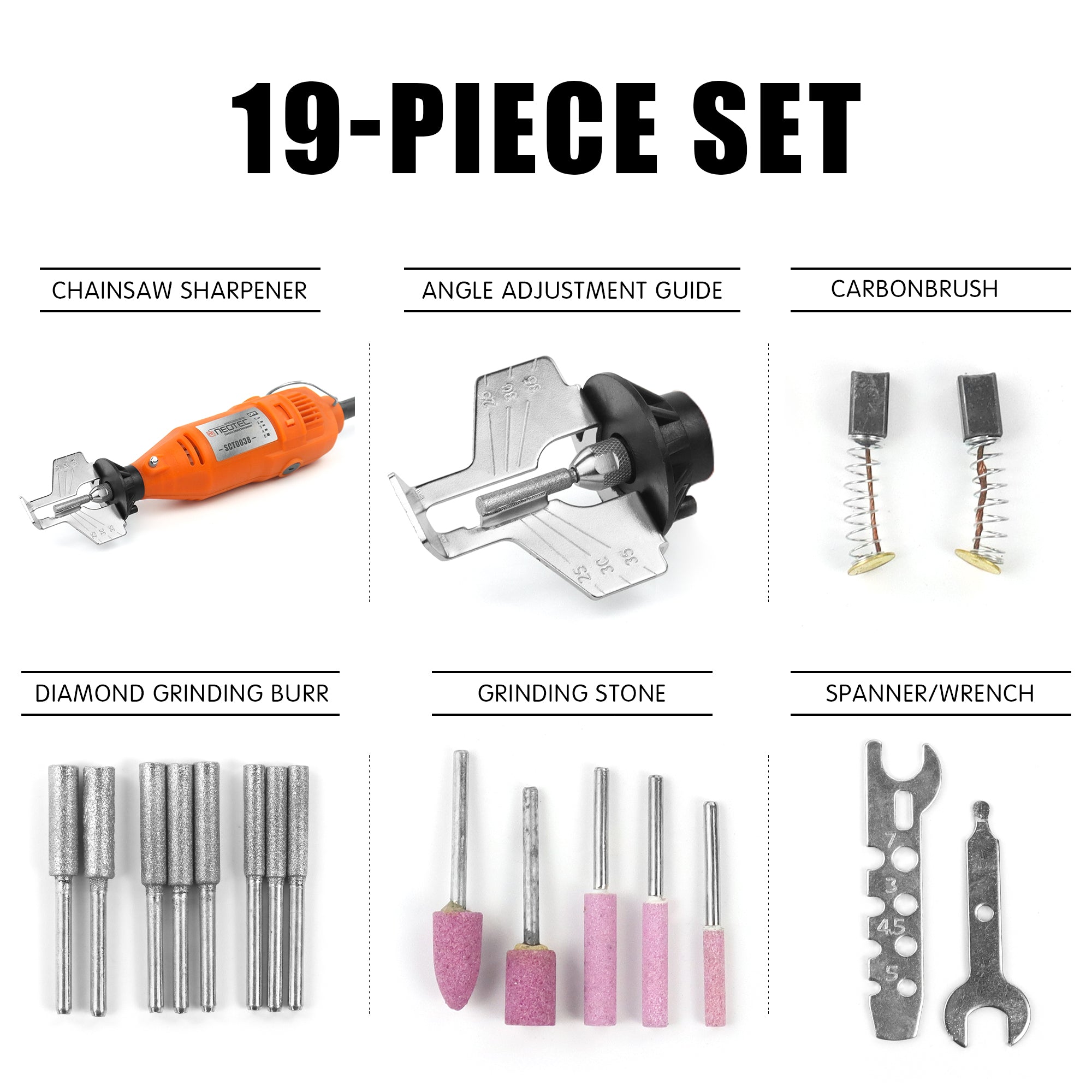 3-Stage Sharpener Kit with Diamond Wheel & Depth Control