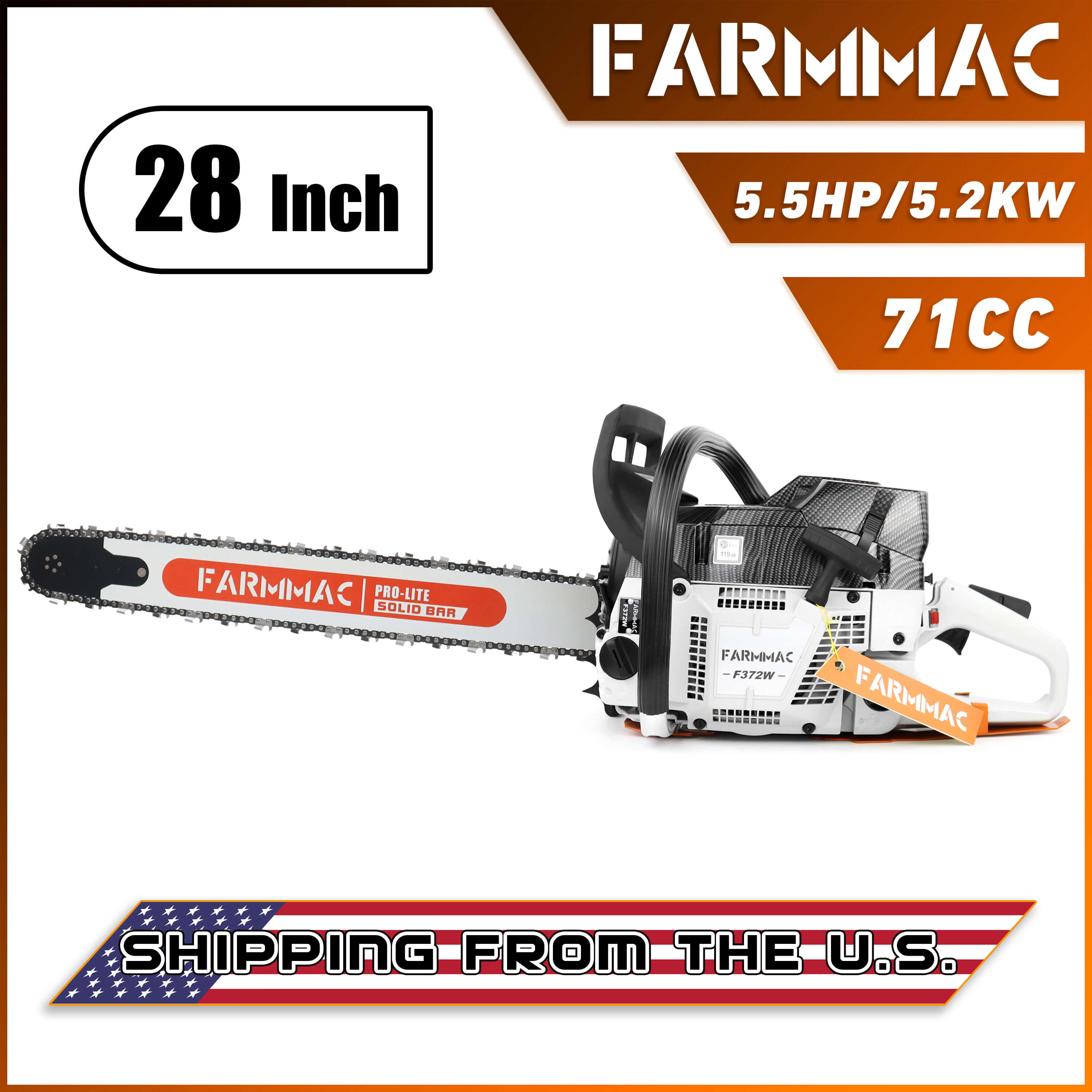 FARMMAC Gas Chainsaw F372W 71cc 28inch