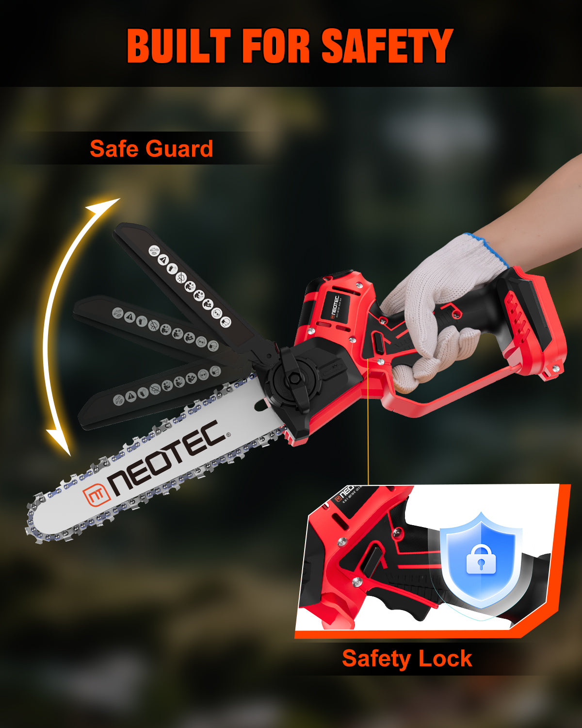 6&8 Inch Cordless Mini Chainsaw Compatible with Milwaukee M18 Battery