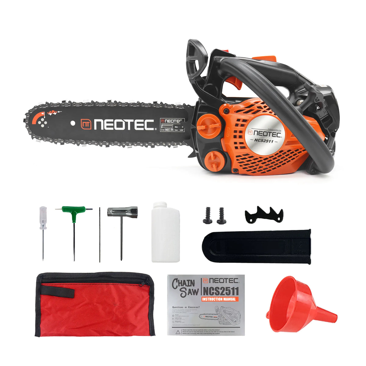 [7-Day Pre-Order]NEOTEC NCS2511 25cc 12" Top Handle Easy Maneuverability Gas Chainsaw