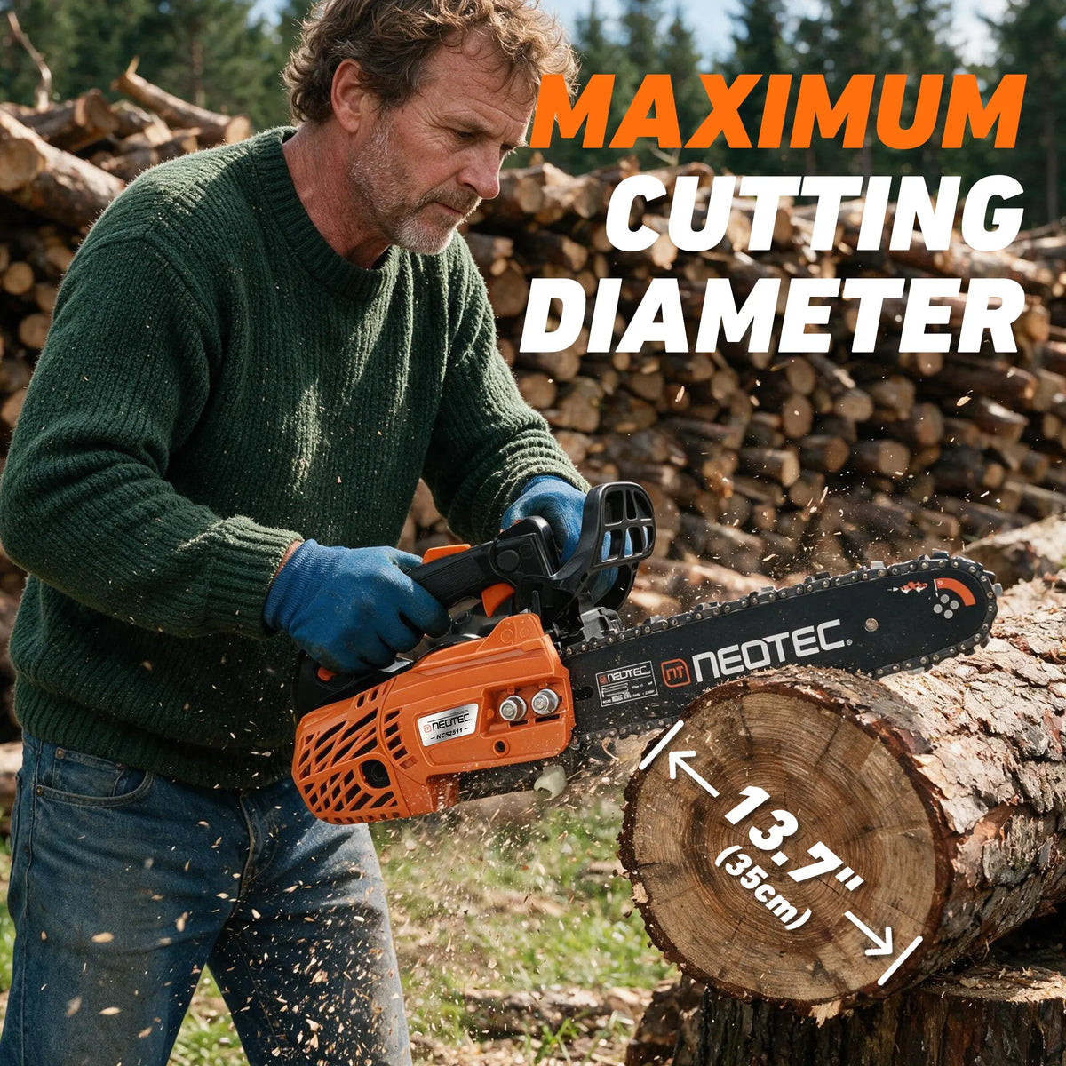 [7-Day Pre-Order]NEOTEC NCS2511 25cc 12" Top Handle Easy Maneuverability Gas Chainsaw