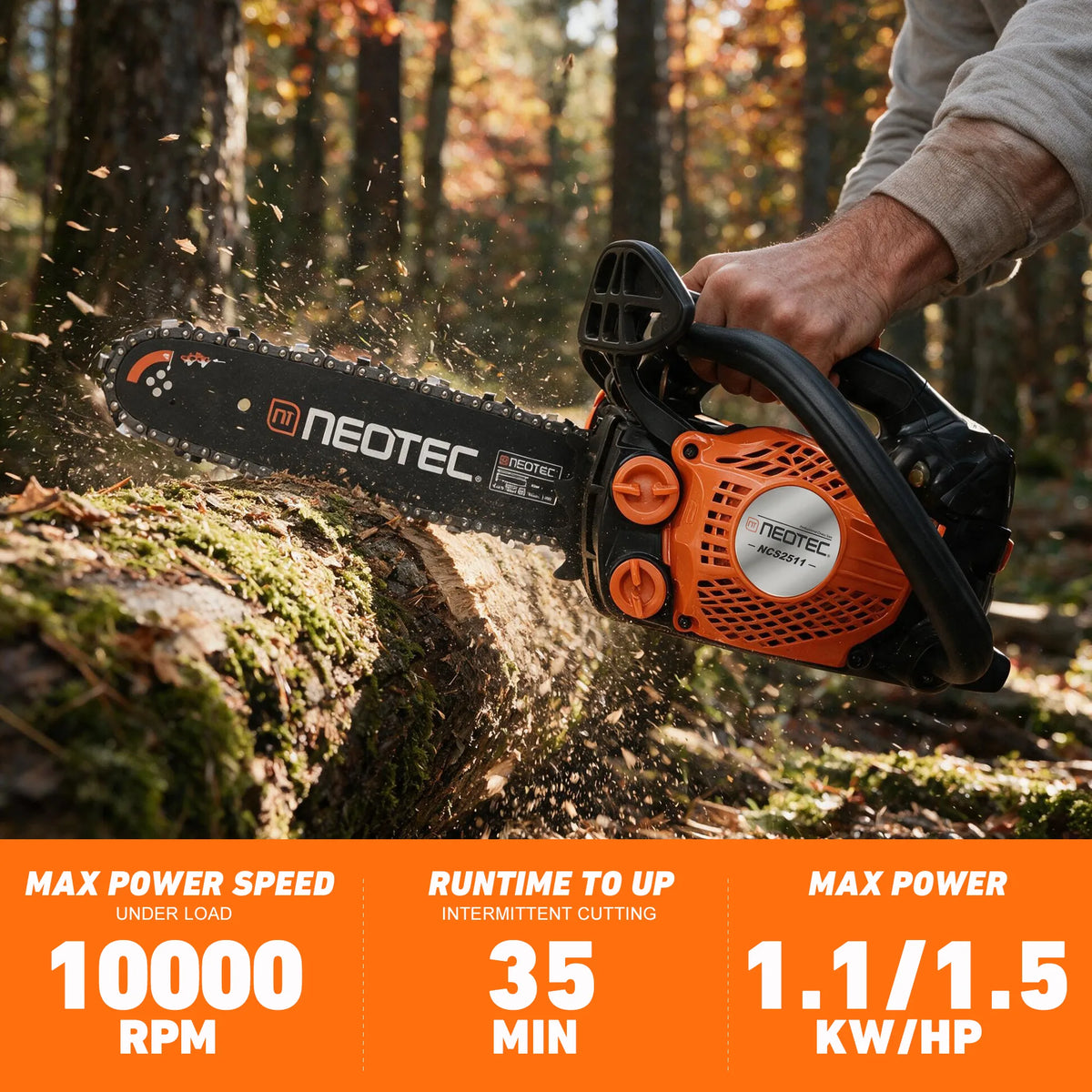 [7-Day Pre-Order]NEOTEC NCS2511 25cc 12" Top Handle Easy Maneuverability Gas Chainsaw