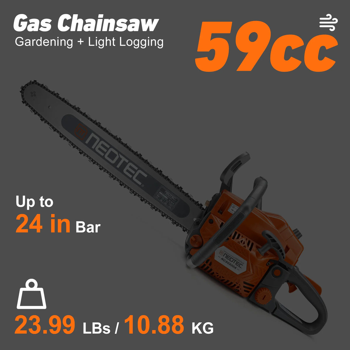 [7-Day Pre-Order]NEOTEC NCS6800A ProSeries Chainsaw 22" 24“ Guide Bar Versatile Cutting