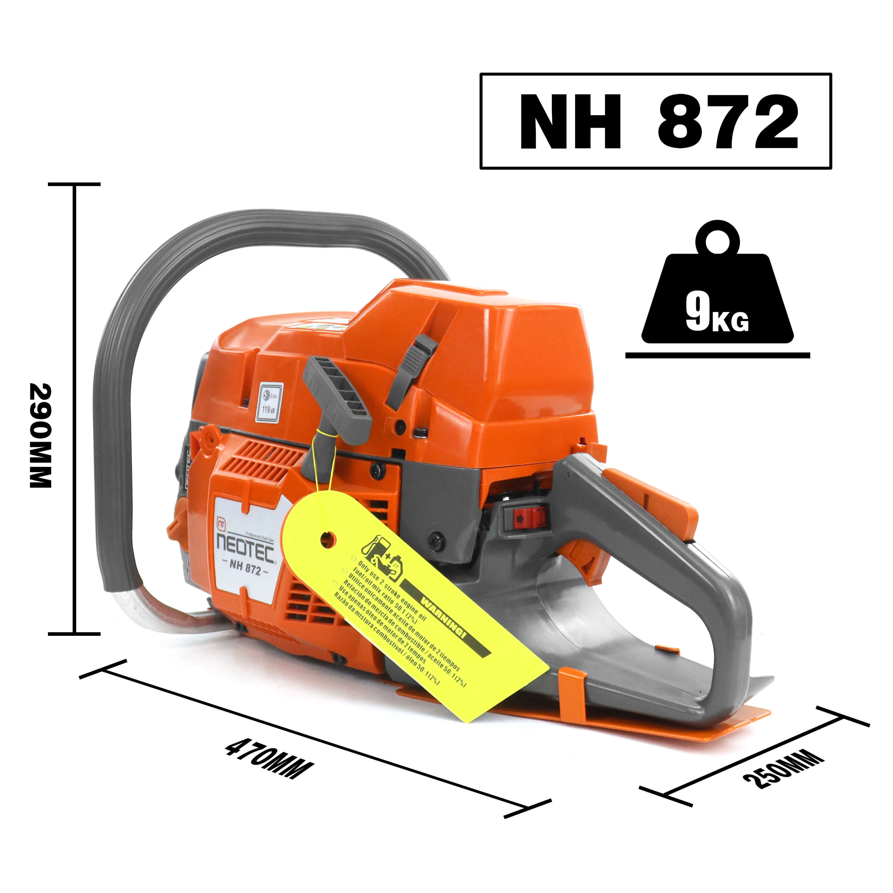 NEOTEC Gas Chainsaw NH872 71cc chainsaw torque specs comparison