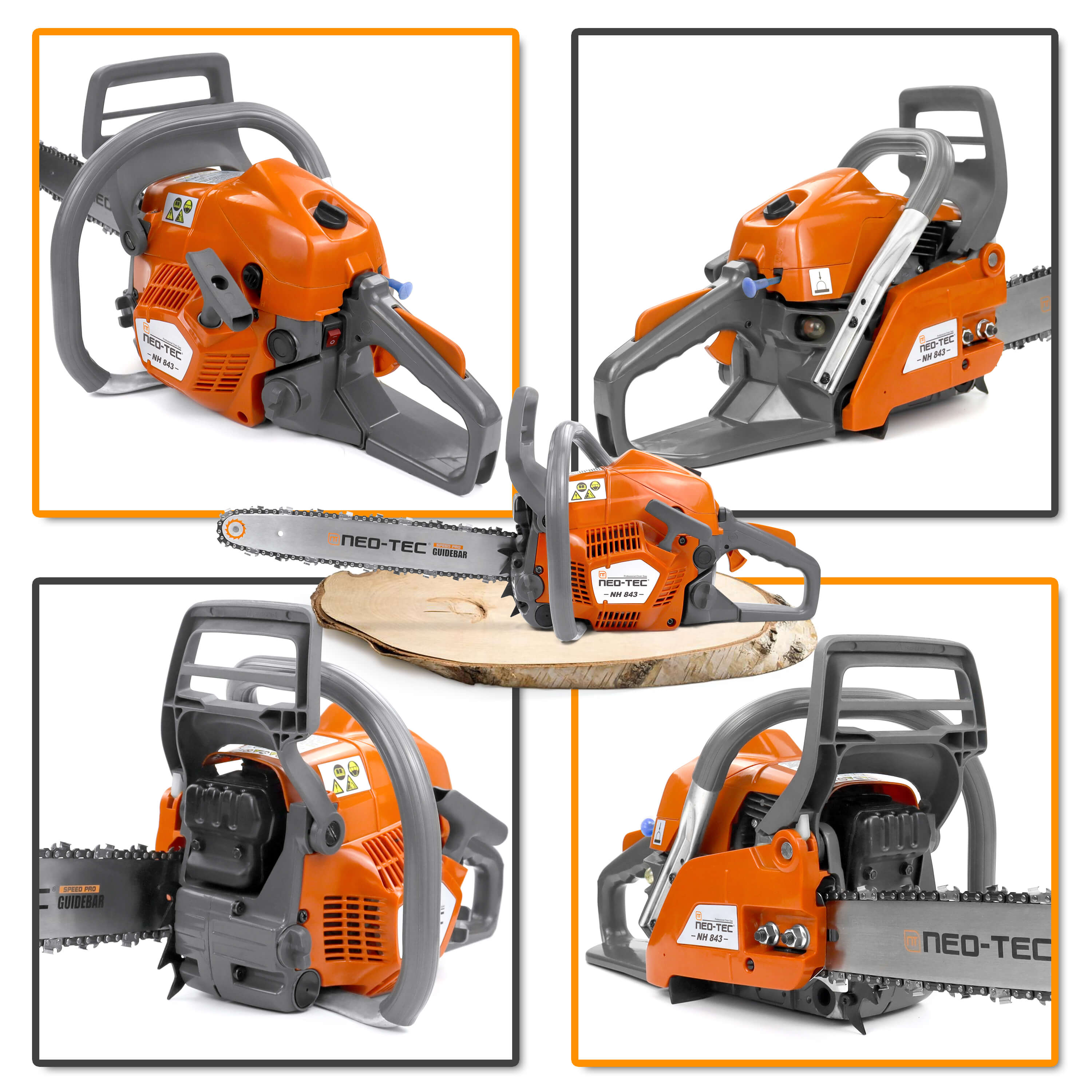 NEOTEC Gas Chainsaw NH843 professional 43cc chainsaw with 16-inch bar