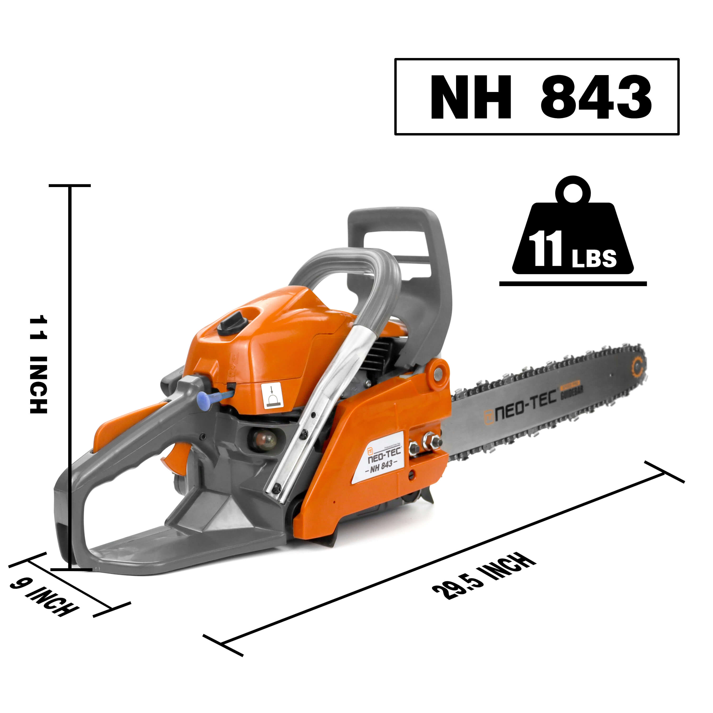 NEOTEC Gas Chainsaw NH843 43cc chainsaw torque specs comparison