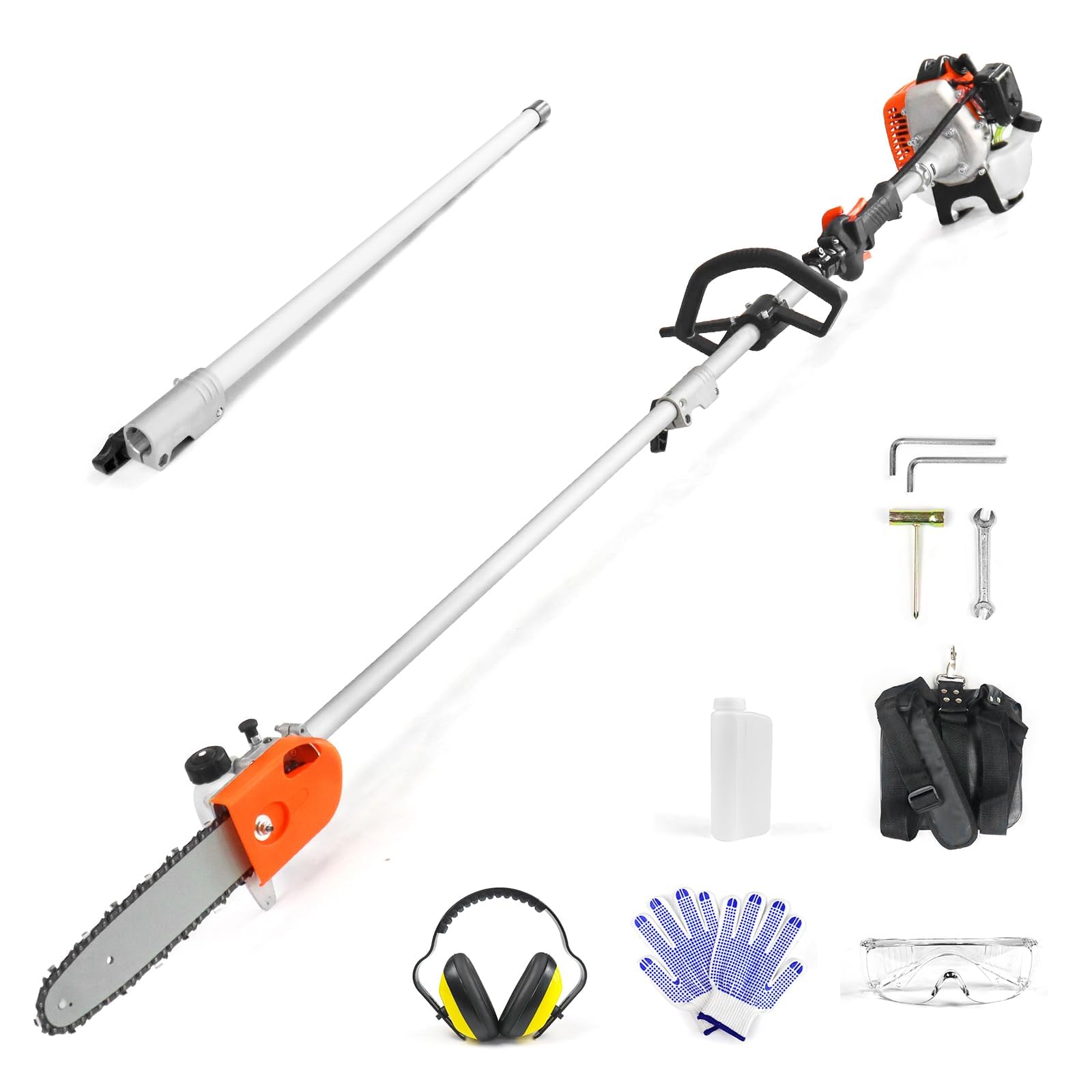 NEOTEC 26CC Gas Pole Saw 6.9-9.5 FT Extendable Gas Powered Pole Saws BC260E-JY