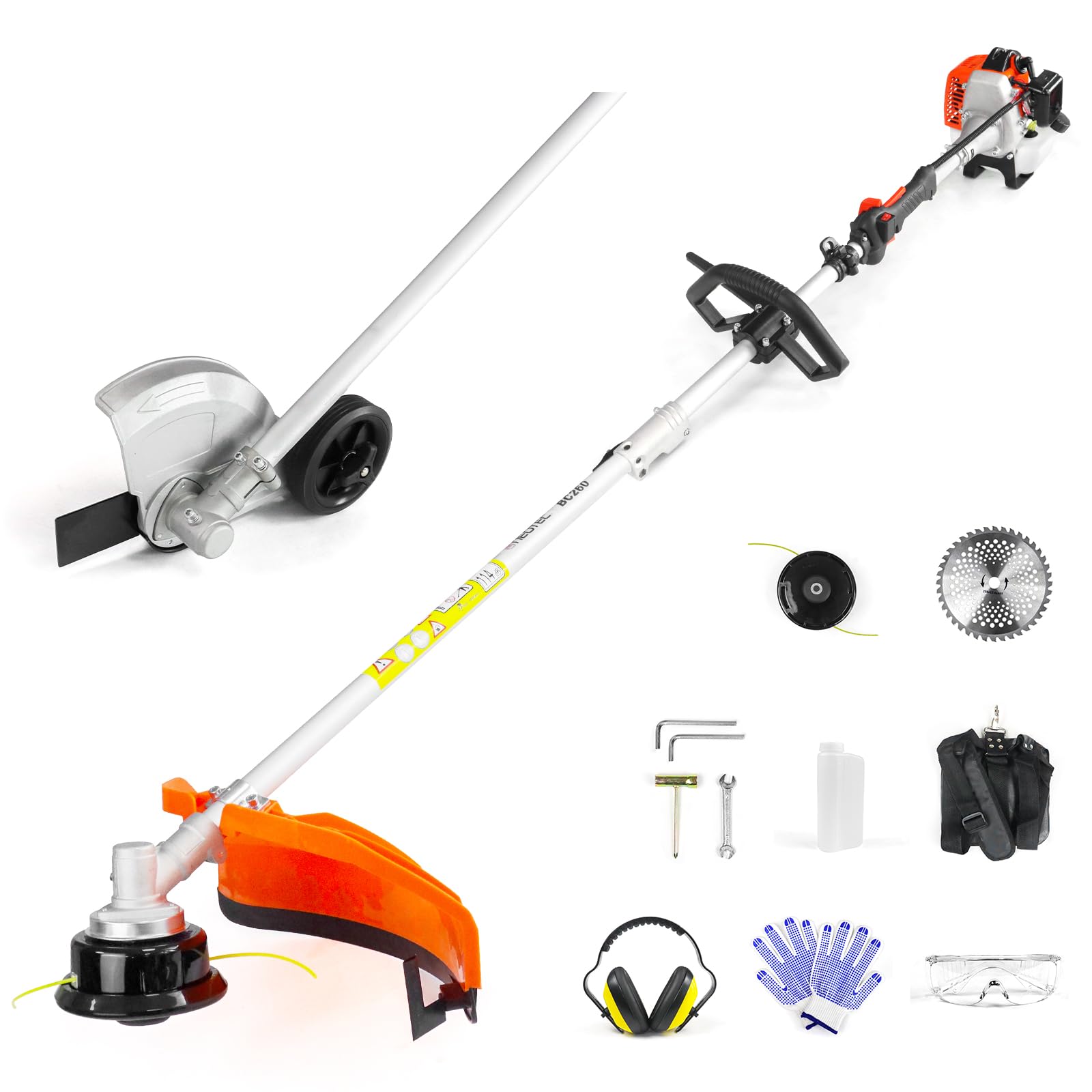 NEO-TEC 26cc 3 in 1 Weed Eater/Wacker Gas Powered 17" Gas String Trimmer Edger Brush Cutter BC260E-X
