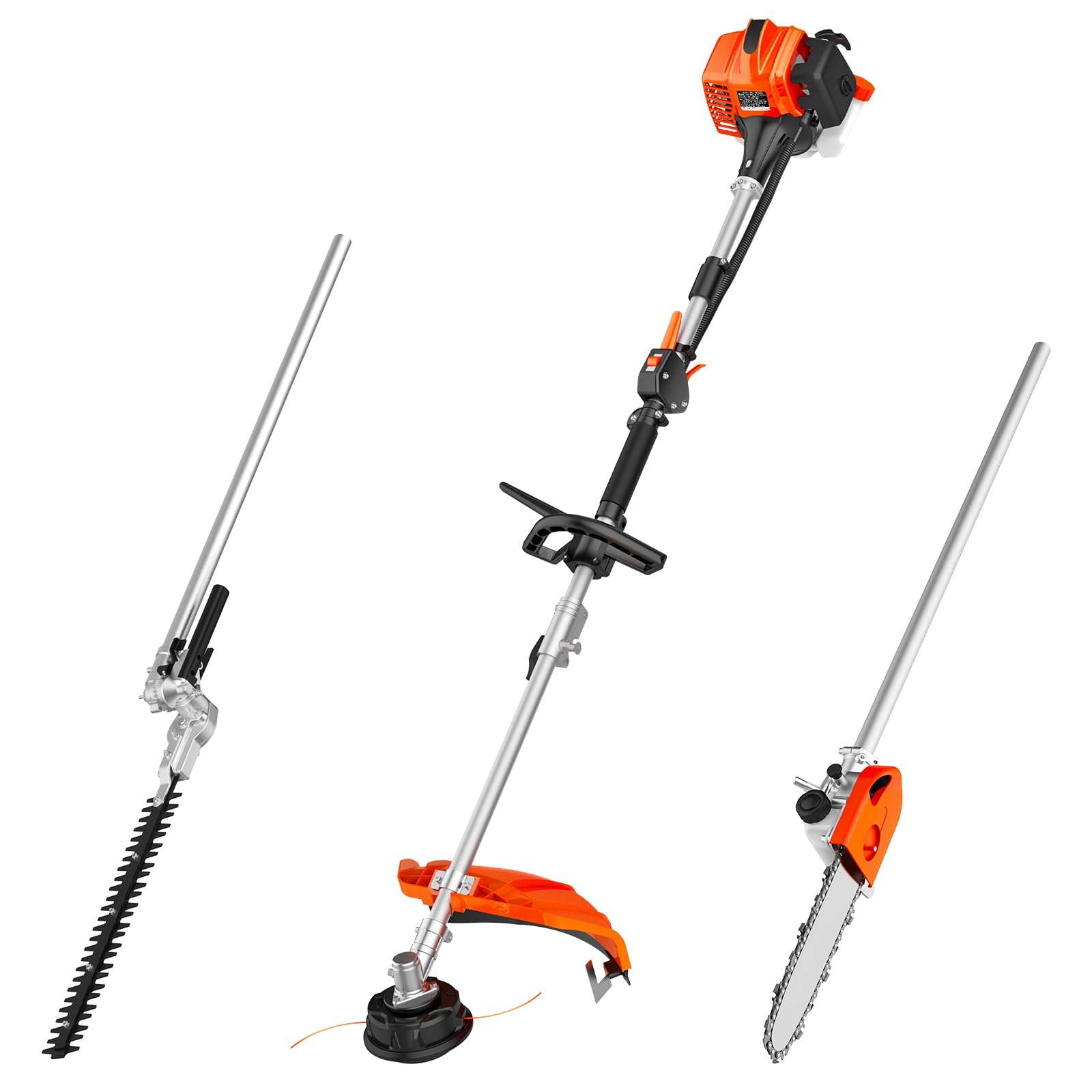 NEOTEC 26cc 4 in 1 String Trimmer/Edger, Pole Saw, Hedge Trimmer and Brush Cutter Blade
