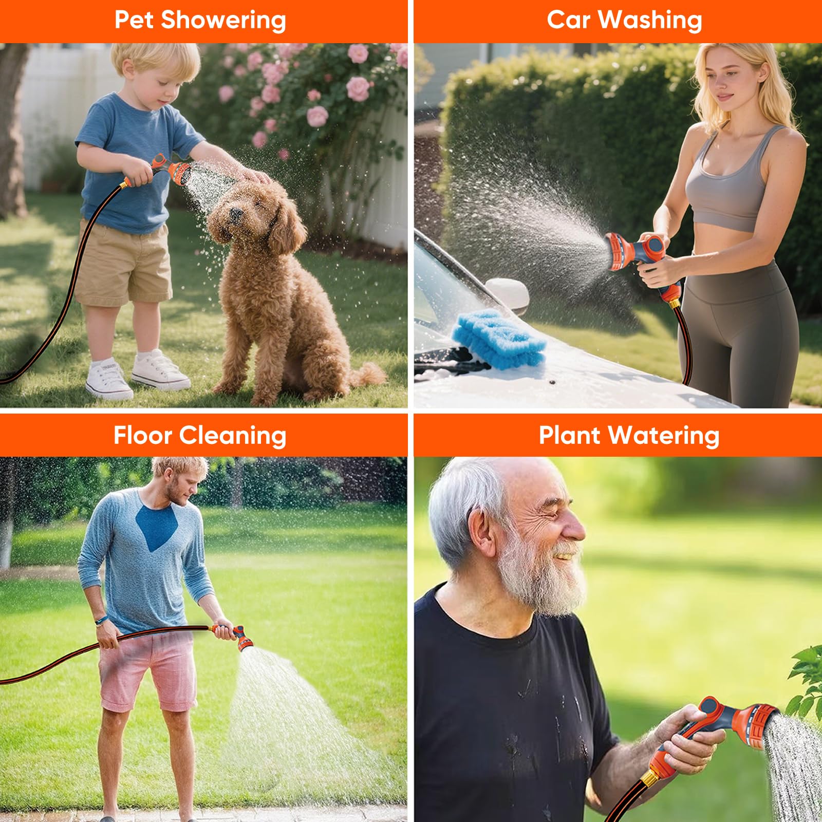 [Final Price $80] NEOTEC Retractable 1/2" x 100ft Garden Hose Reel - Wall Mounted, Auto Rewind, Brass Fittings & 9-Pattern Nozzle G30A1230