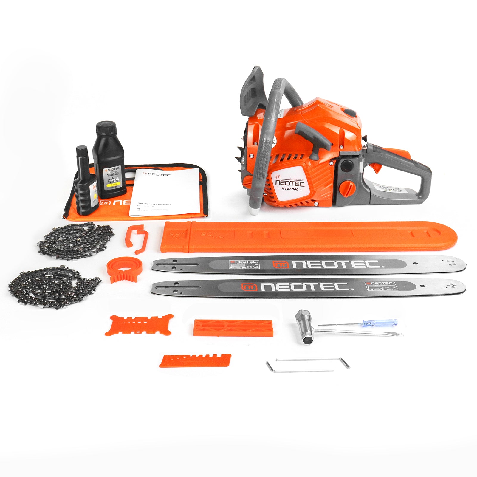 NEO-TEC Gas Chainsaw NCS5800 best 58cc chainsaw for oak wood cutting