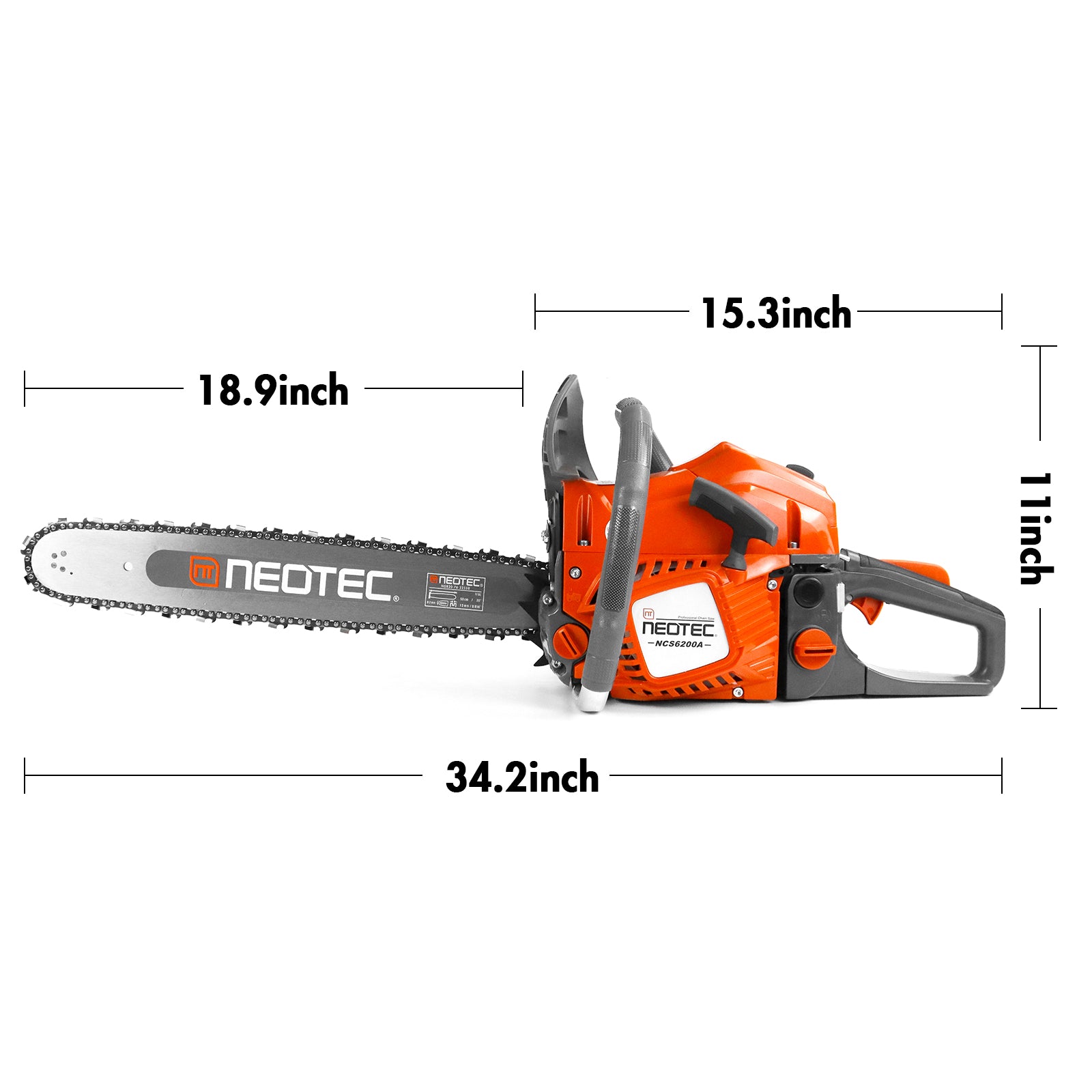 NEOTEC Gas Chainsaw NCS6200A best 62cc chainsaw for oak wood cutting