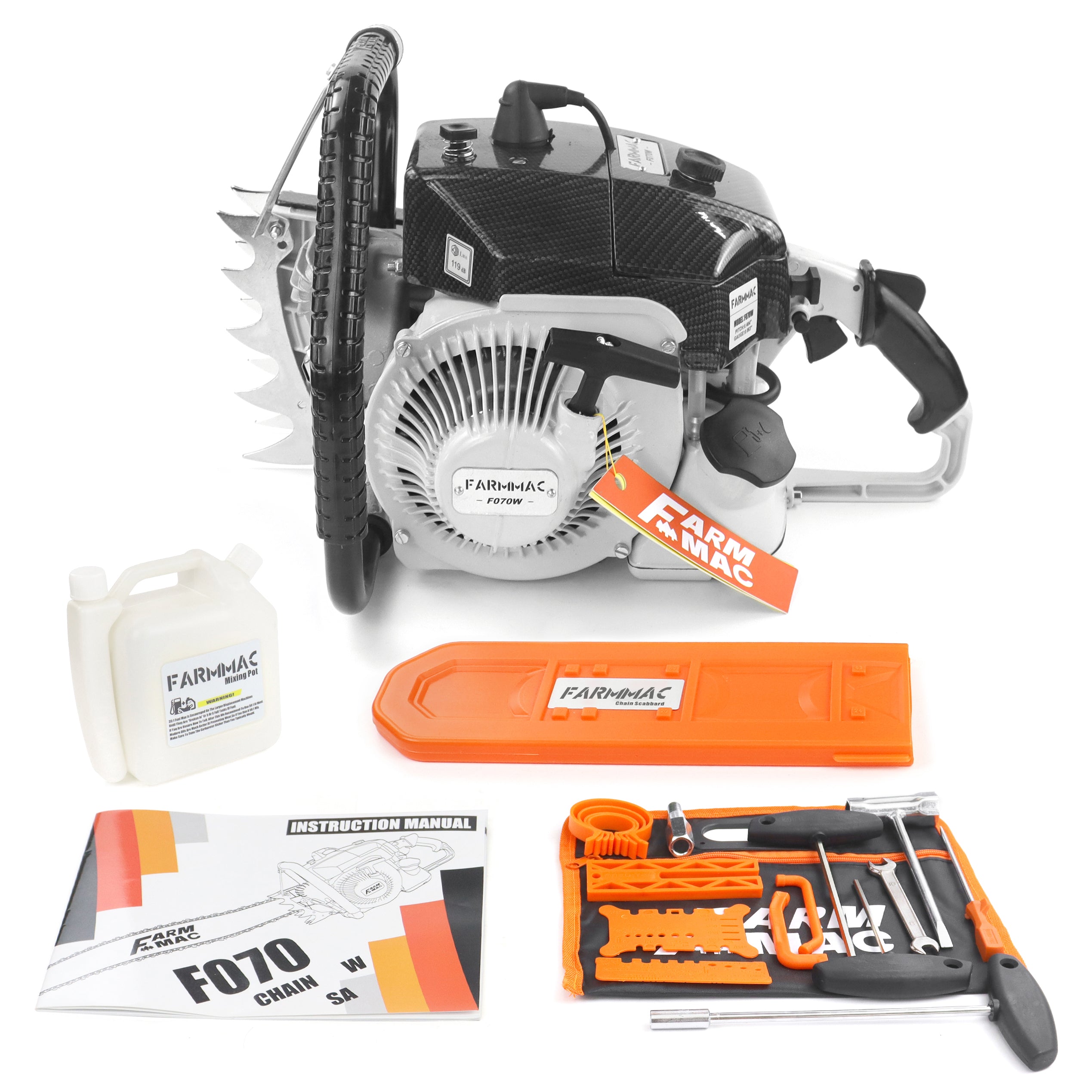 Gas Chainsaw FARMMAC F070W 105cc 42 36 inch Chainsaw for Milling U.S. STOCK - NEOTEC CHAINSAW 