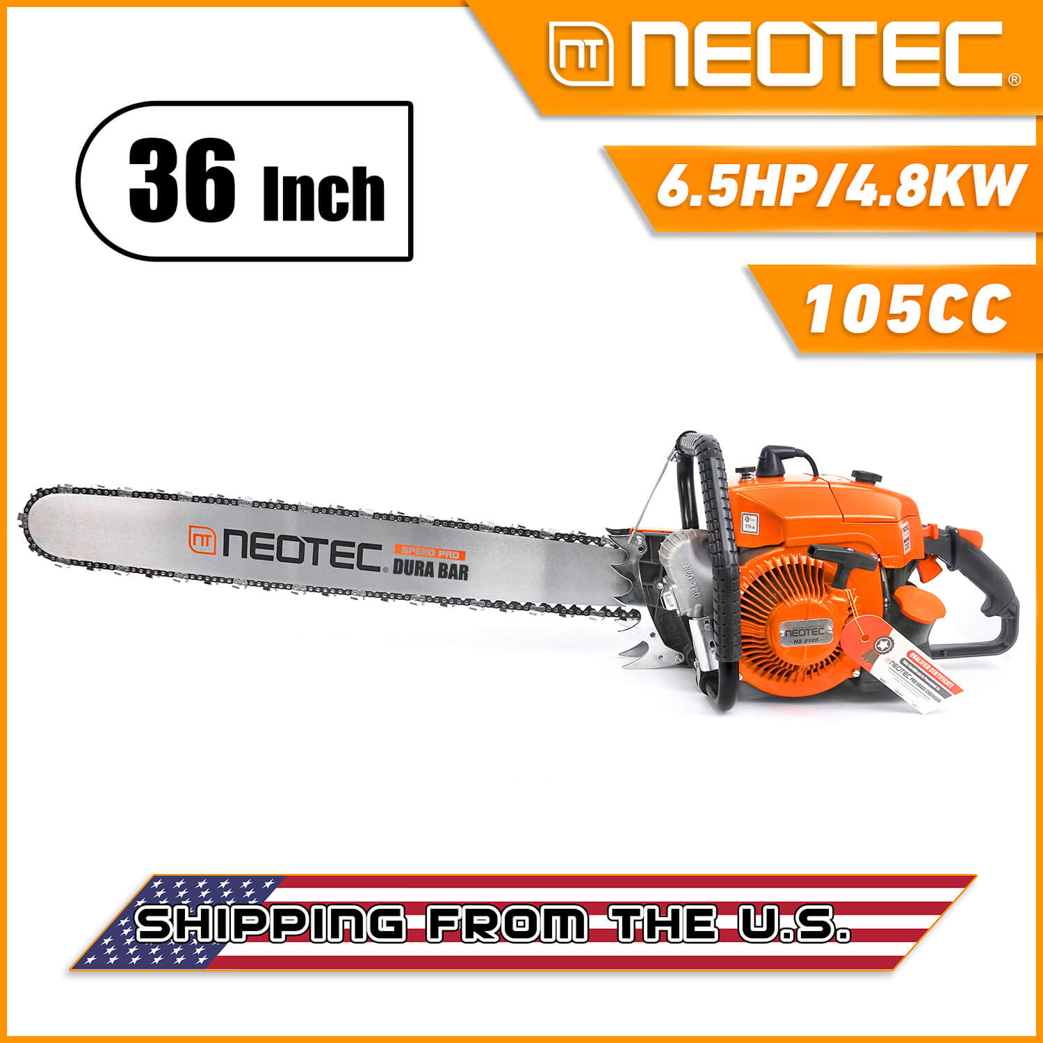 Neo-tec Chainsaw NS8105 105cc 36in 42 36 inch Gas Chainsaw for Milling - NEOTEC CHAINSAW 