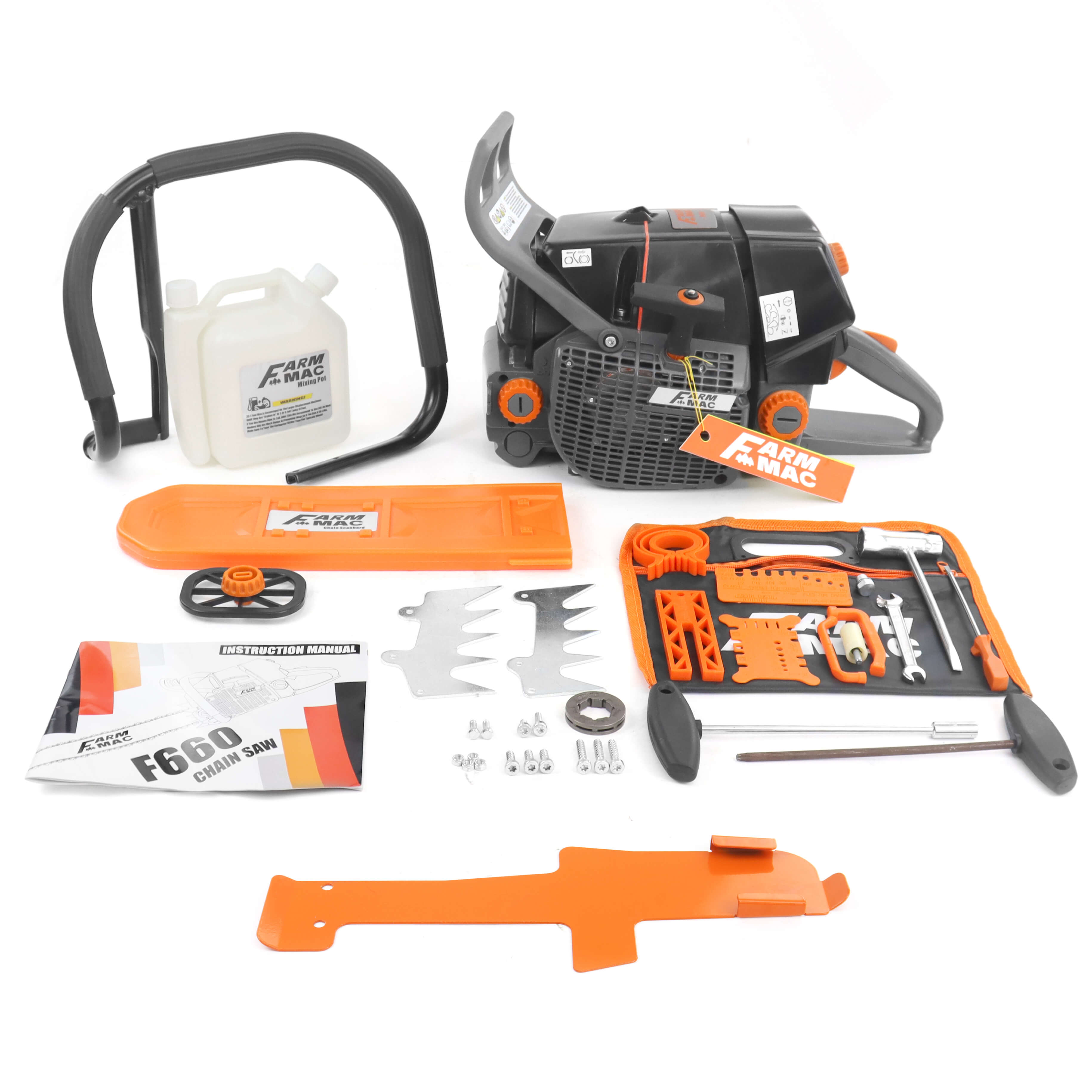 Gas Chainsaw FARMMAC F660V 92 90cc 24 28 36 inch Chainsaw for Milling U.S. STOCK - NEOTEC CHAINSAW 